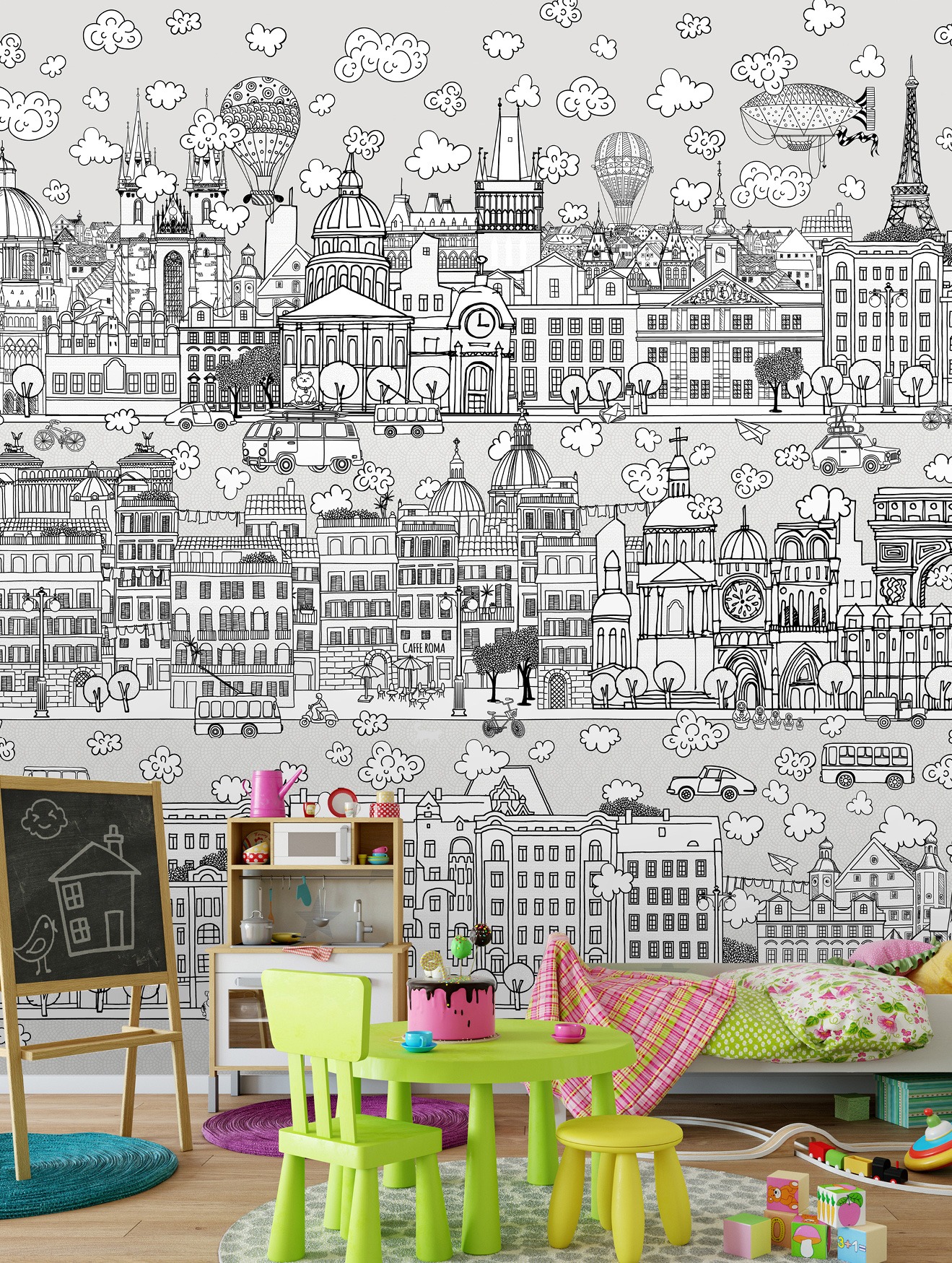 Kid City canvas design printed on Dimense Media Matt