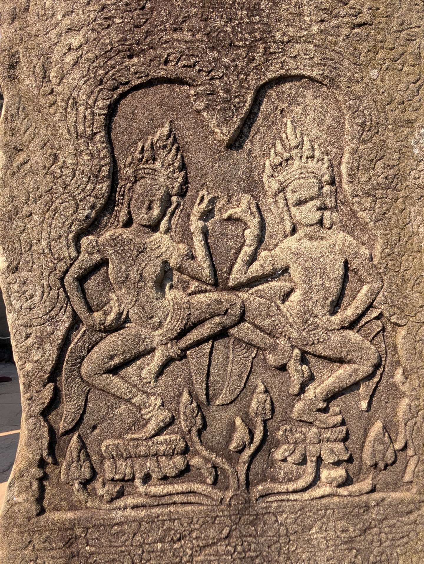 stone carved apsaras at Angkor Wat, Cambodia