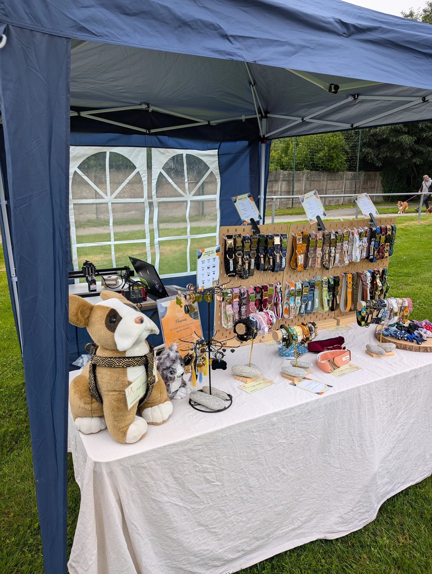 a table with a table cloth covered with a table cloth