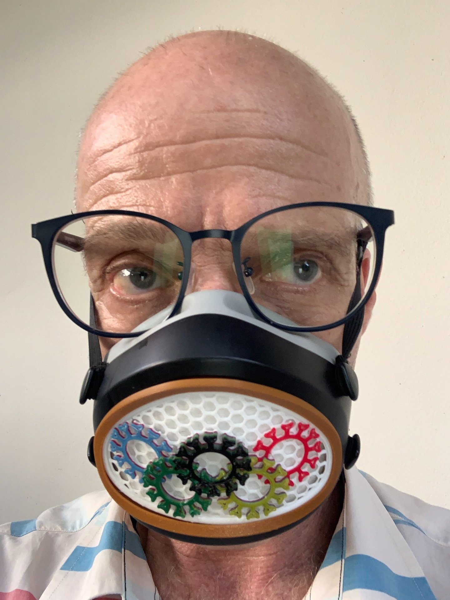flo-25: Flomask with Olympic colors Virus Rings
