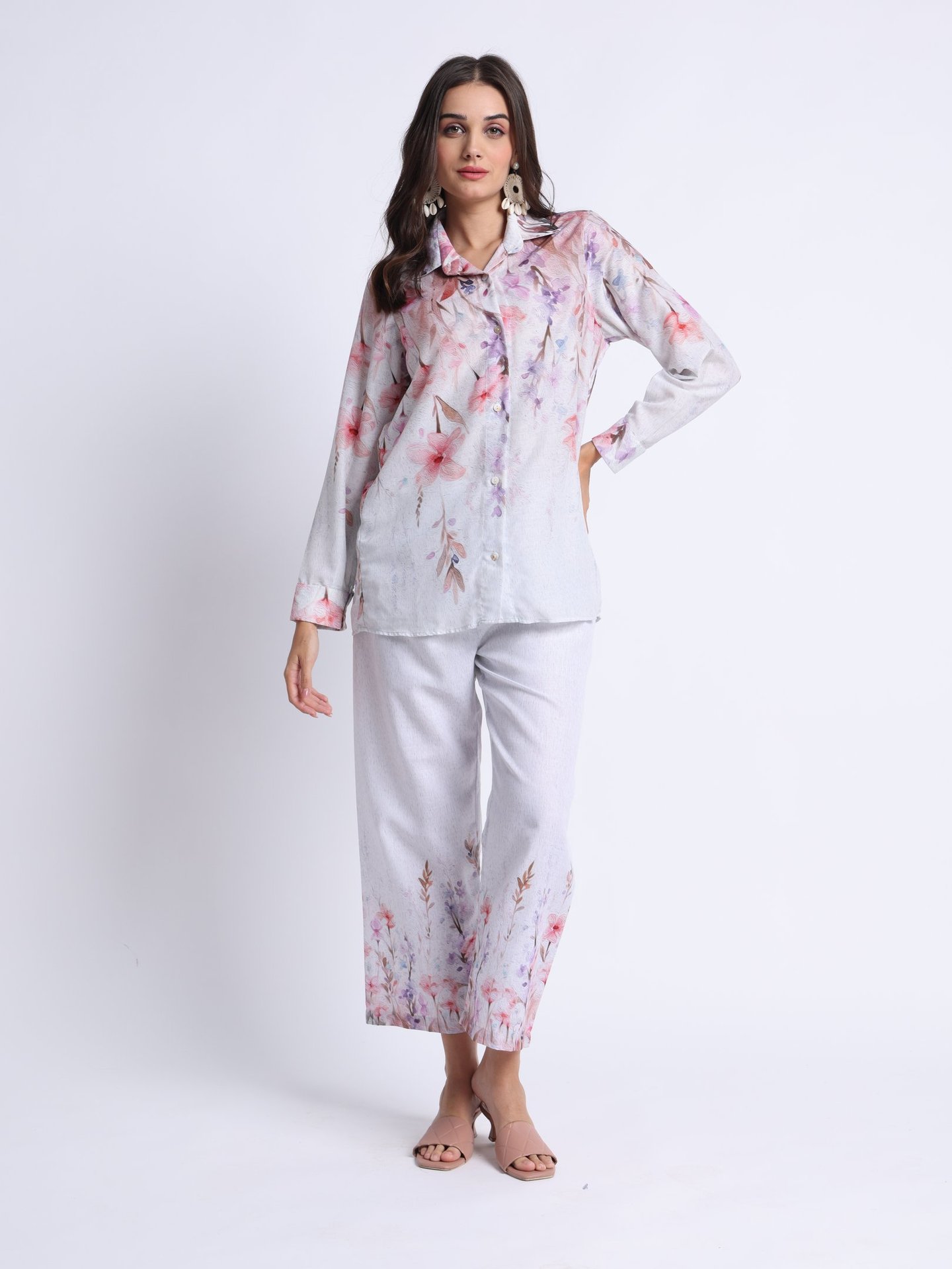 Florocent Shirt and pant women co ord set collection