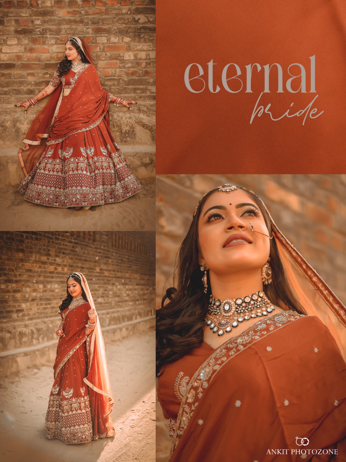 Eternal bridal look featuring luxury HD makeup and hairstyle in Gotri, Vadodara.
