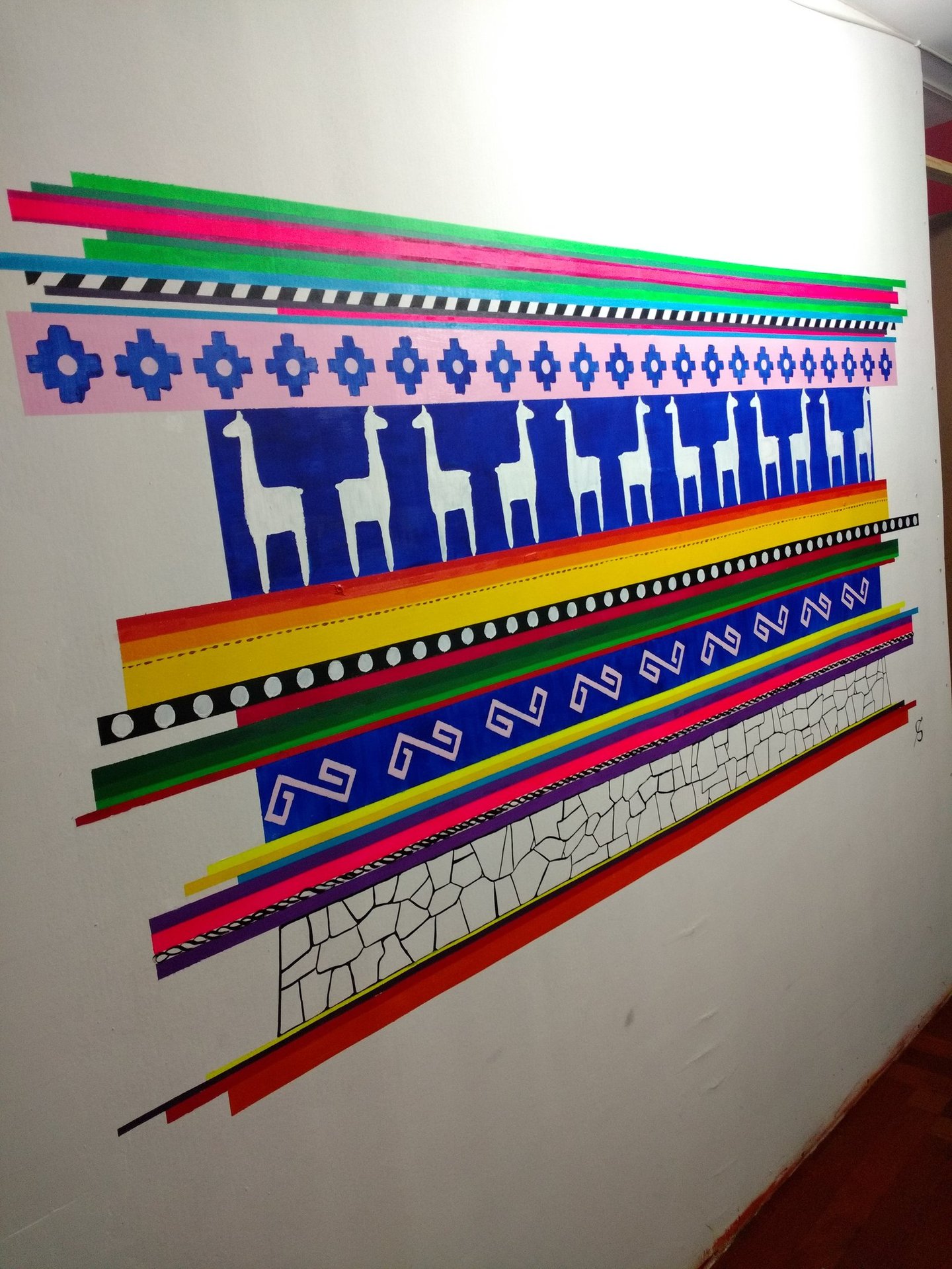 Fresque couloir appartement Pérou