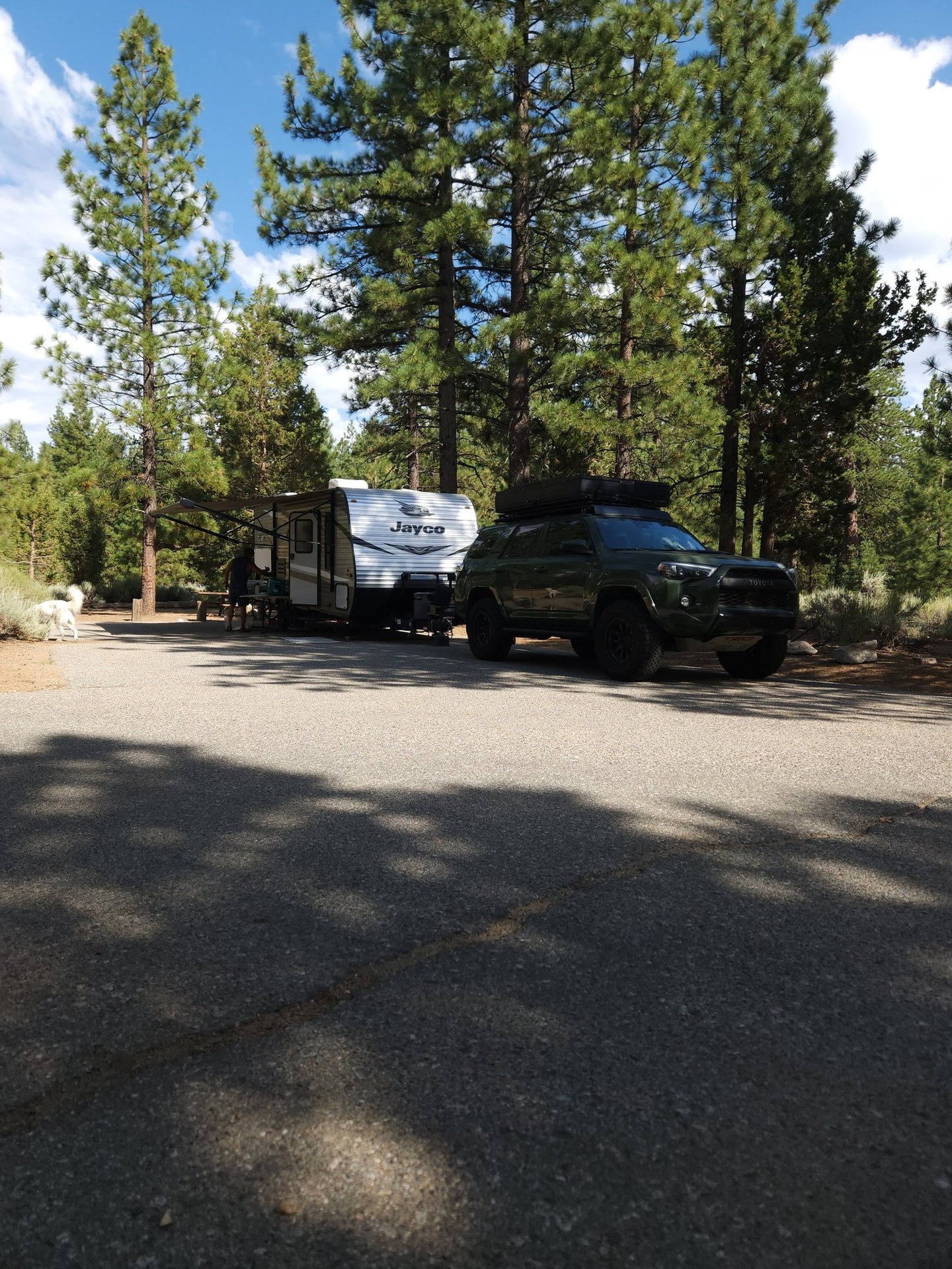 RV parked at Serrano Campground with customer setup, ready for adventure in Southern California.