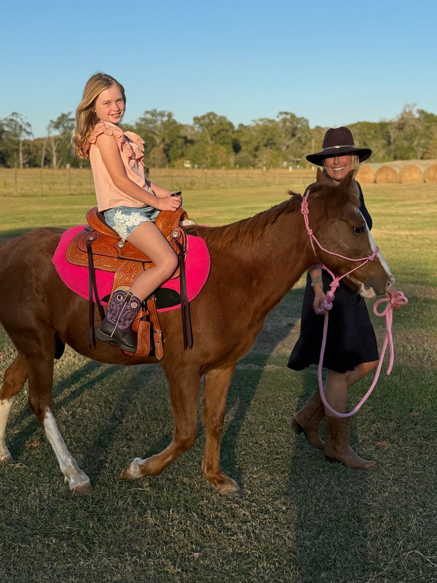 Snickers taking a nine-year-old cowgirl on a joyful ride