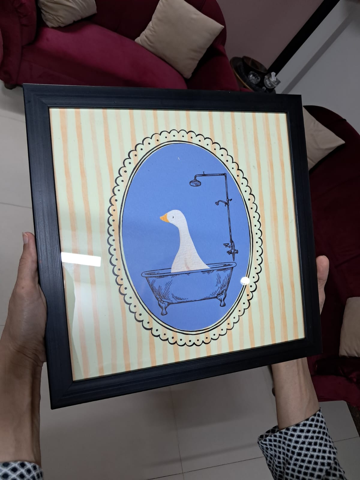 Framed custom UV print on paper 