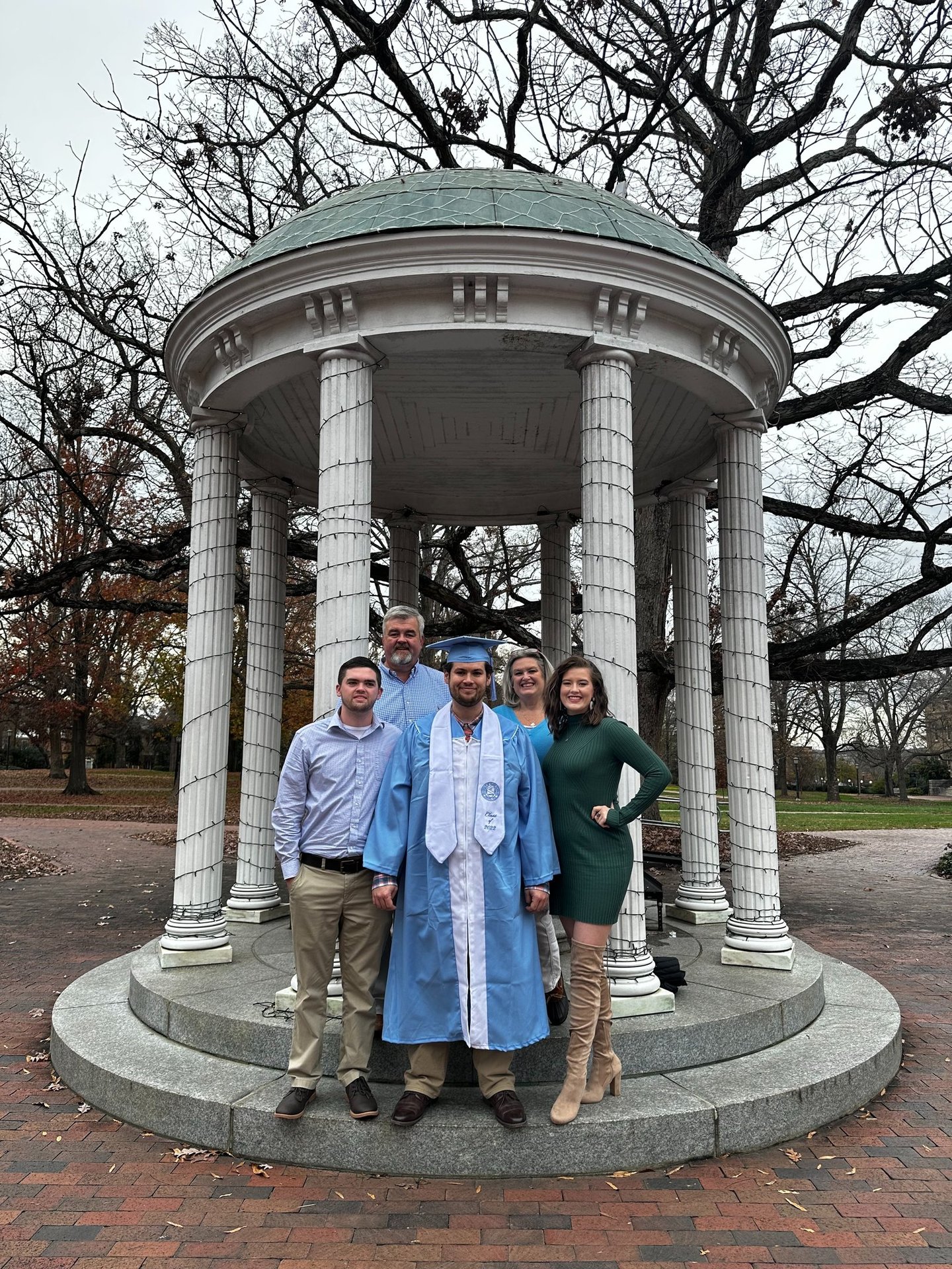 Adrien surrounded by family at the Old Well.