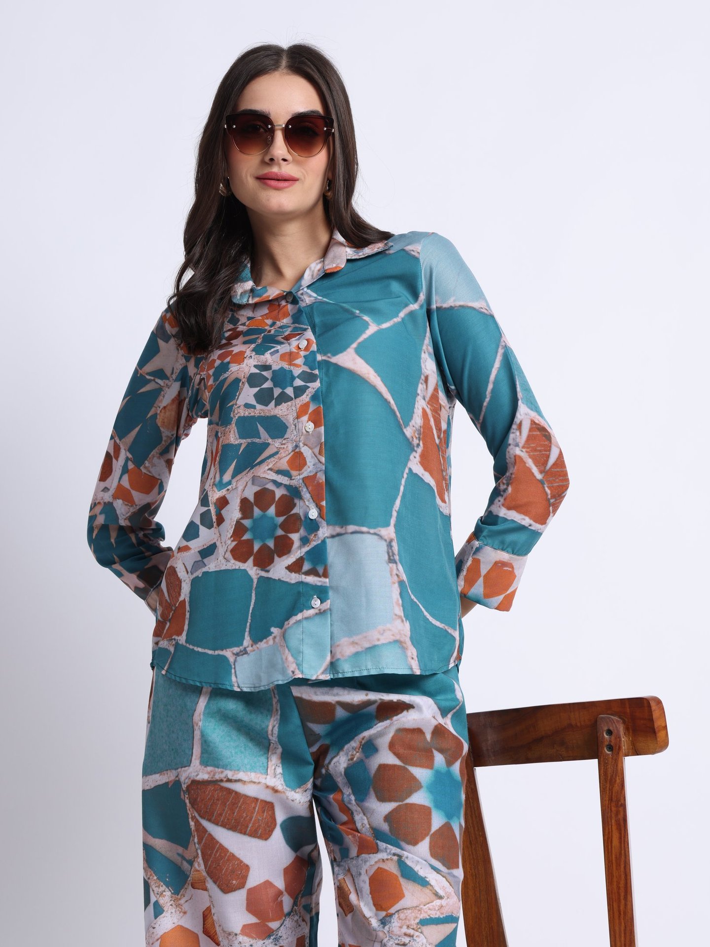 Slate Shirt and pant women co ord set collection