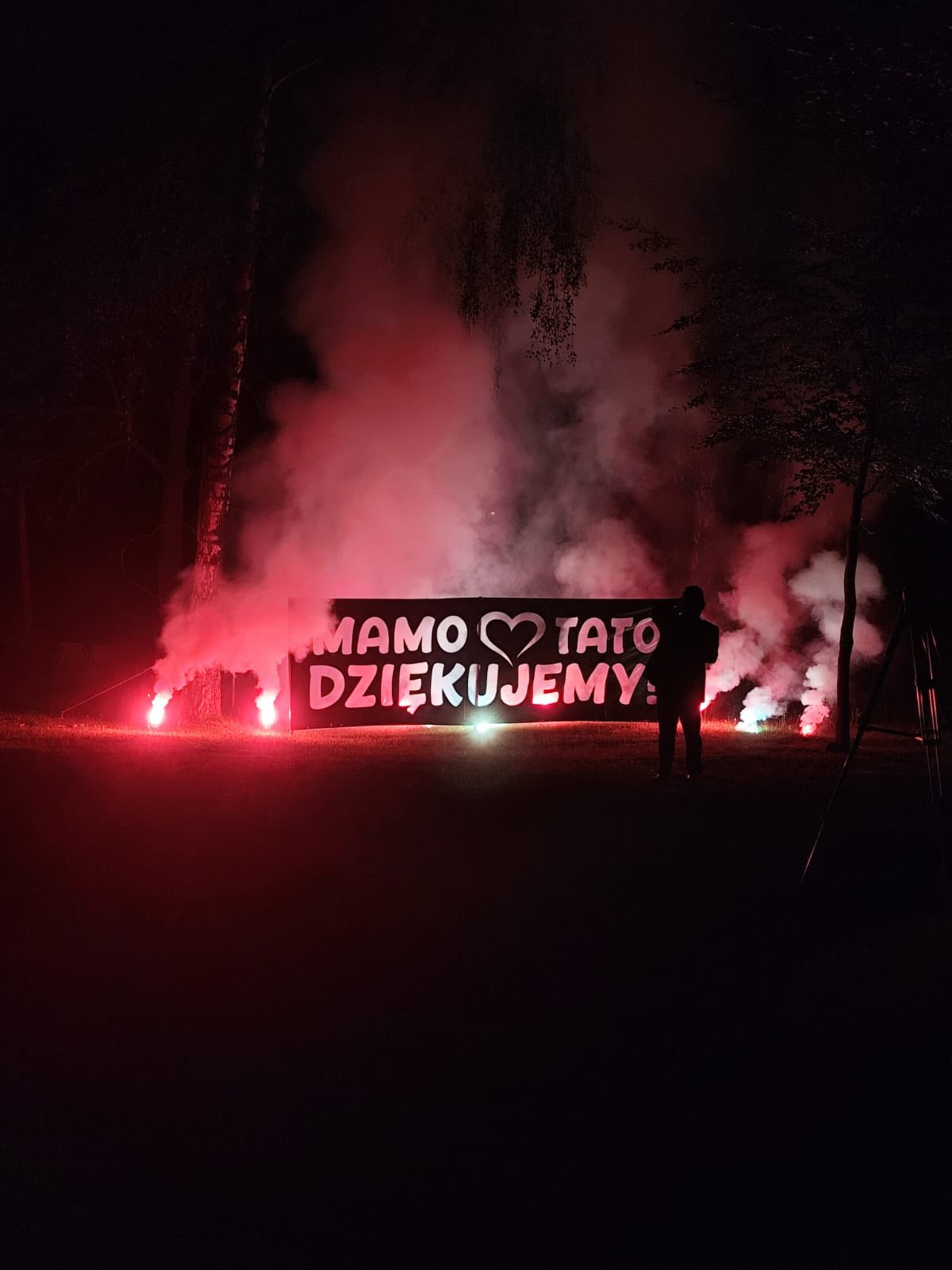 płonące napisy na wesele baner podziękowania