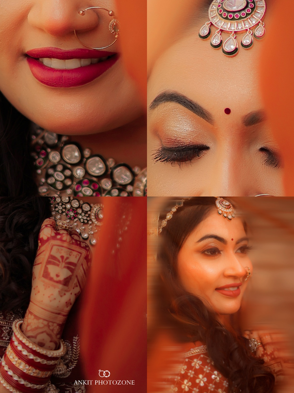 Luxury airbrush wedding makeup look for brides in Gotri Vadodara - RD Bridal Makeup.