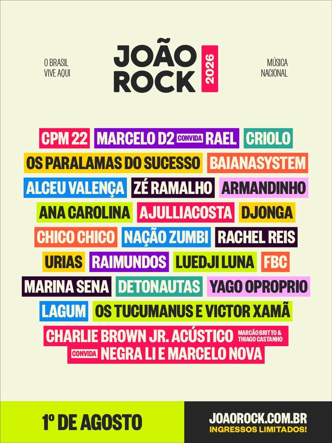 oão Rock 2026 anuncia line-up e primeiro lote entra na reta final
