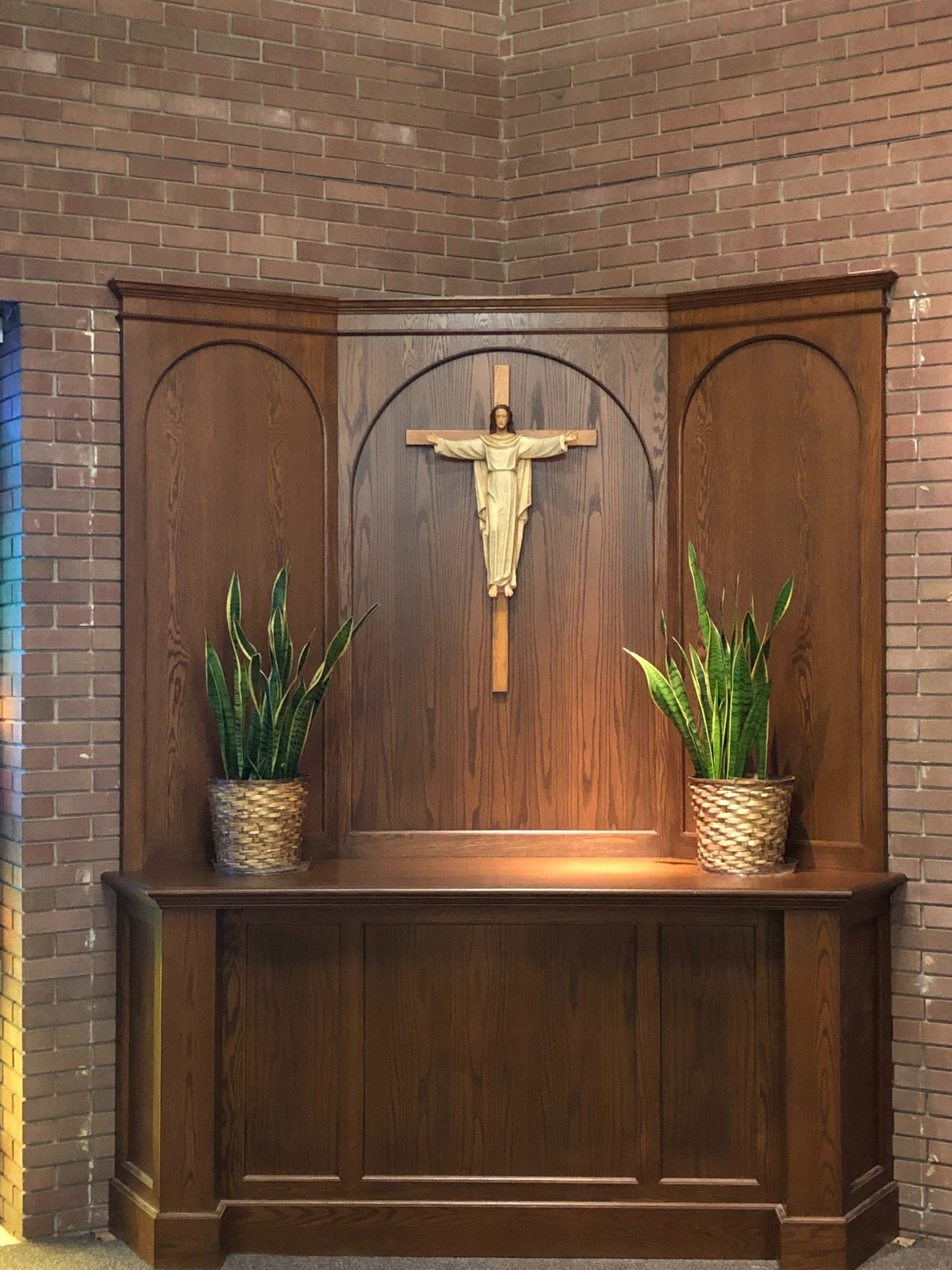 Custom made oak wooden tabernacle commissioned by a church