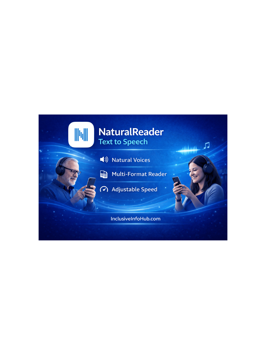 natural voices, multi format reader and adjustable speed are the key features of the Naturalreader