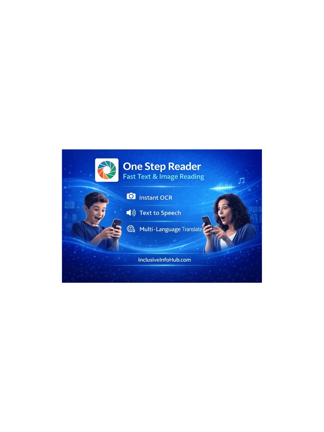 One step reader key features: Instant OCR, Text to Speech, Multi language Translate