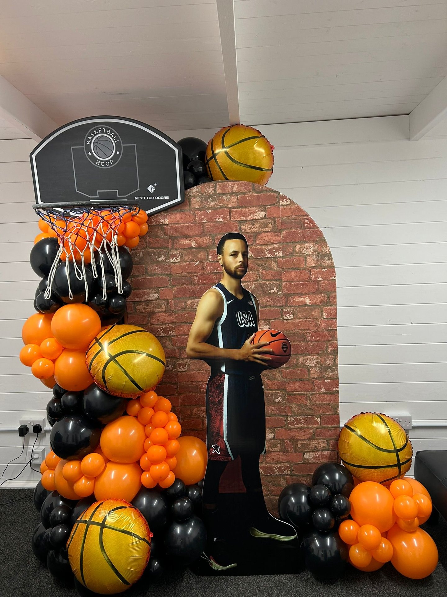 Basket Ball themed birthday balloon display for children’s party in Liverpool