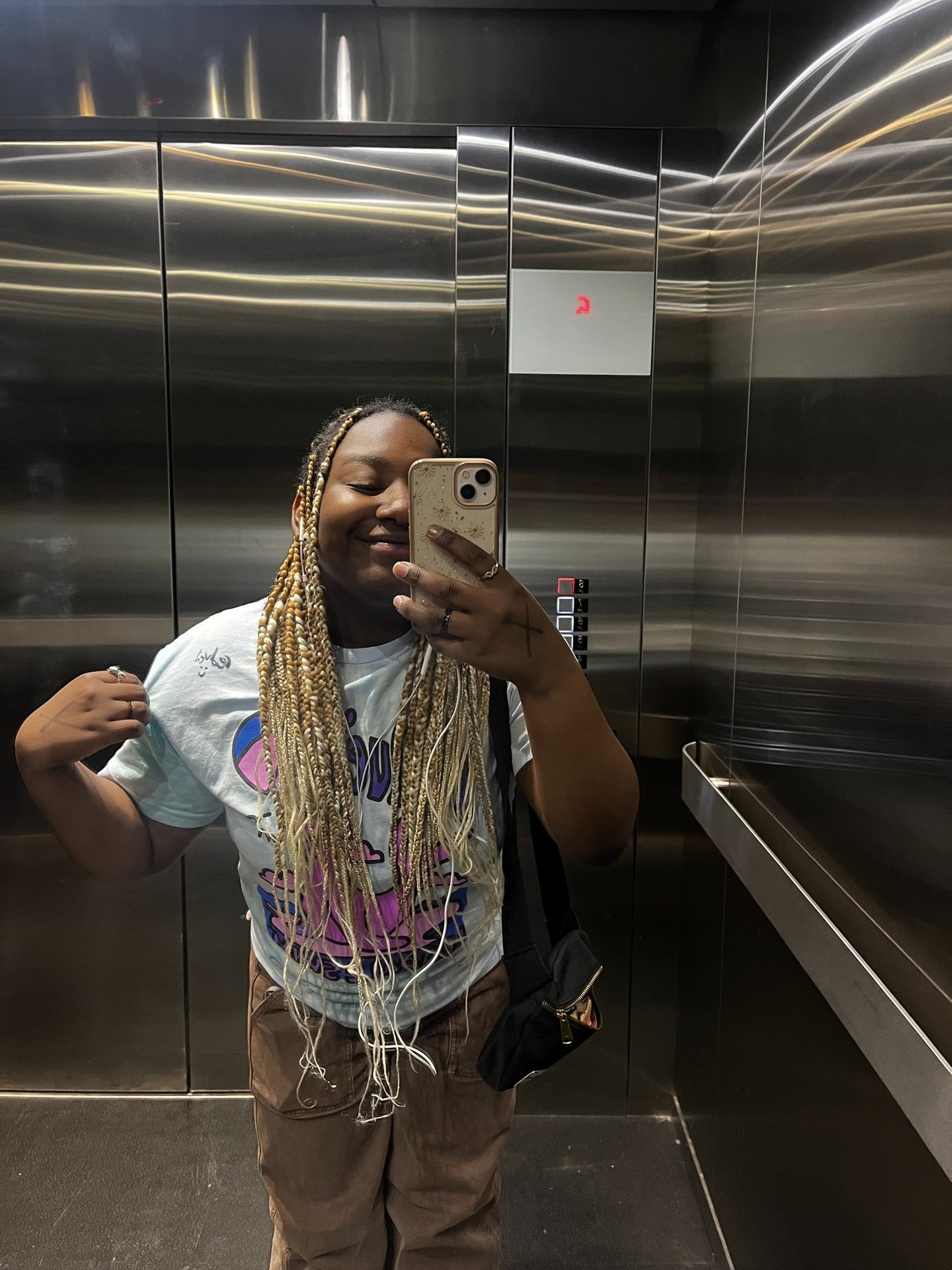 Mirror selfie in elevator