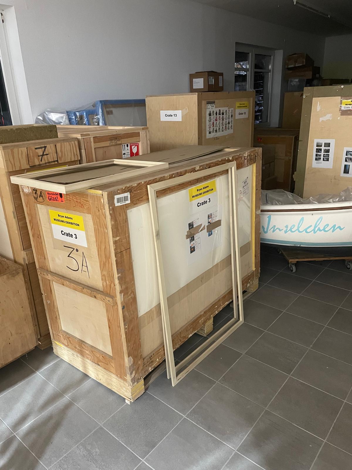 Holzkiste zum Transport von Bilderrahmen, Atelier Rohlfs