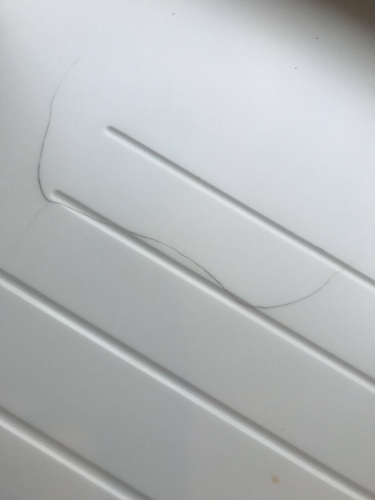 Solid surface kitchen worktop which had been badly damaged.