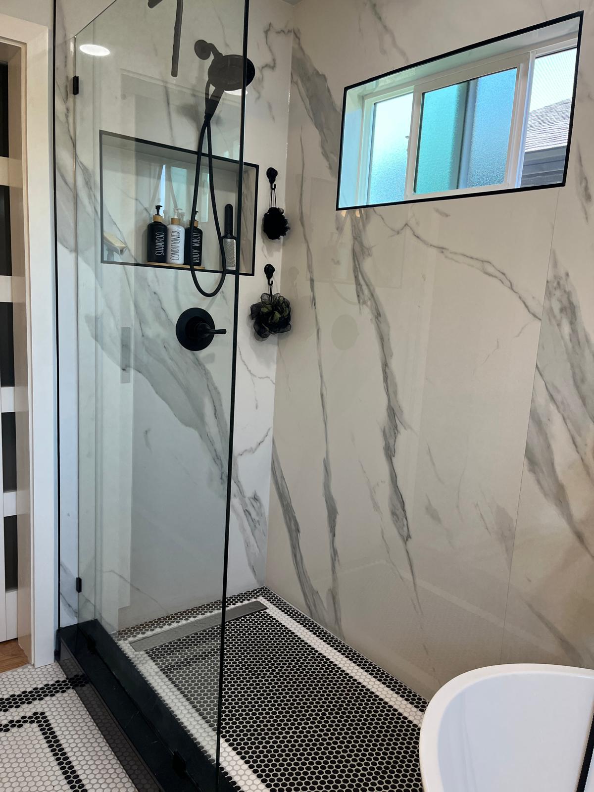 Interior of renovated bathroom