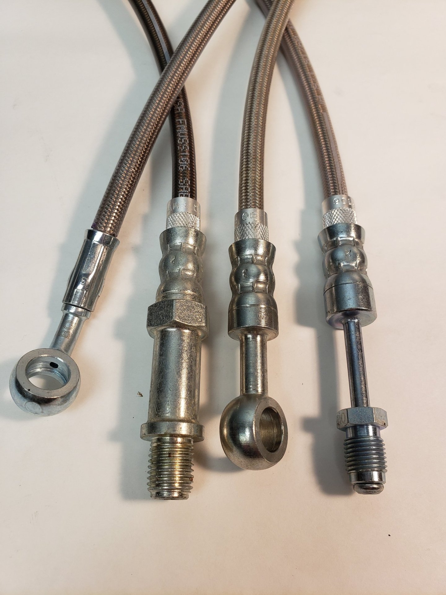 stainless braided brake hoses made to order to custom lengths by the brake experts at 260-426-3331