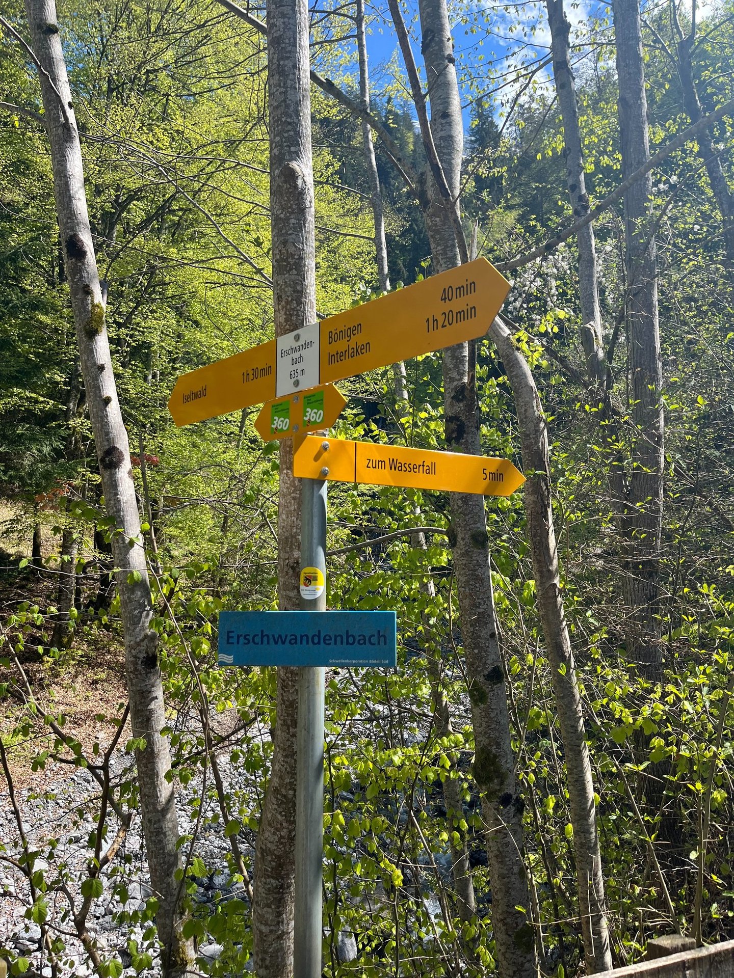 Detailed yellow signs point the way all over Switzerland