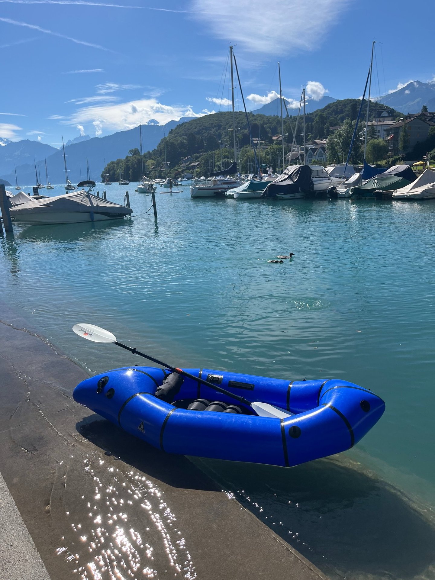An Alpacka Packraft in Spiez Switzerland