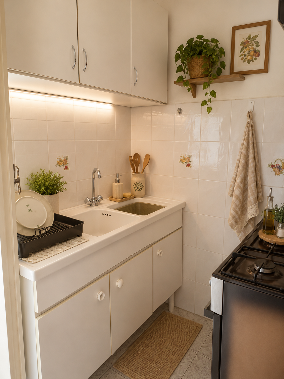 Cucina condivisa ordinata e funzionale
