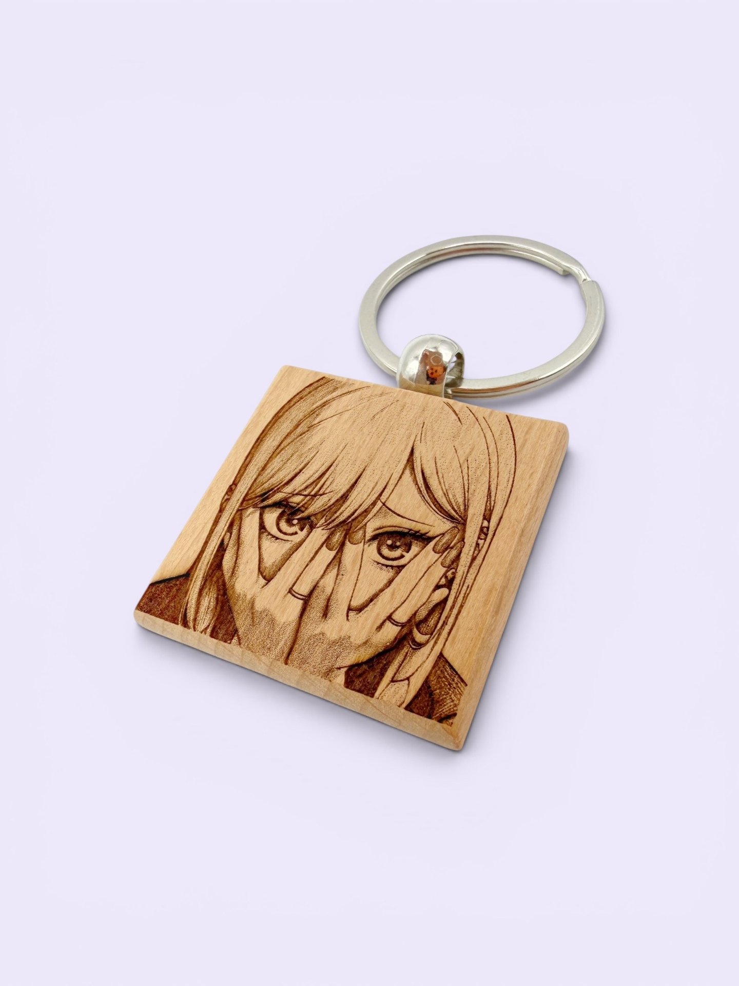Portachiavi in legno personalizzato inciso a laser con Marin Kitagawa