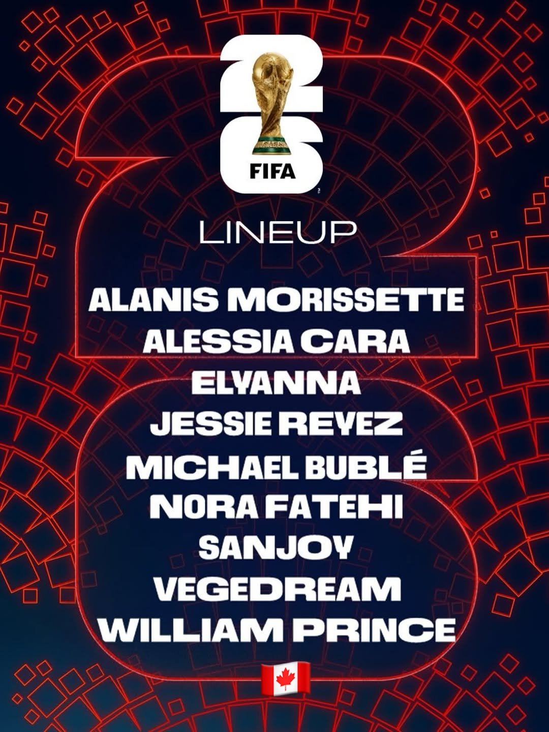 line-up oficial dos shows de abertura da Copa do Mundo FIFA 2026.