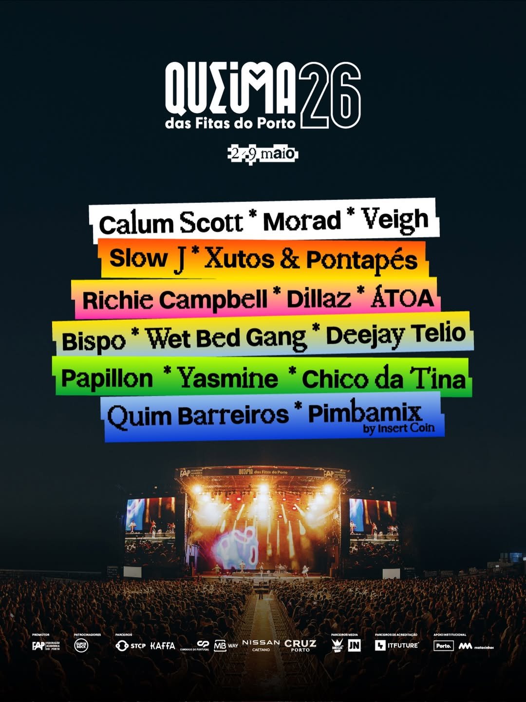 evento Queima das Fitas Porto com estudantes e shows