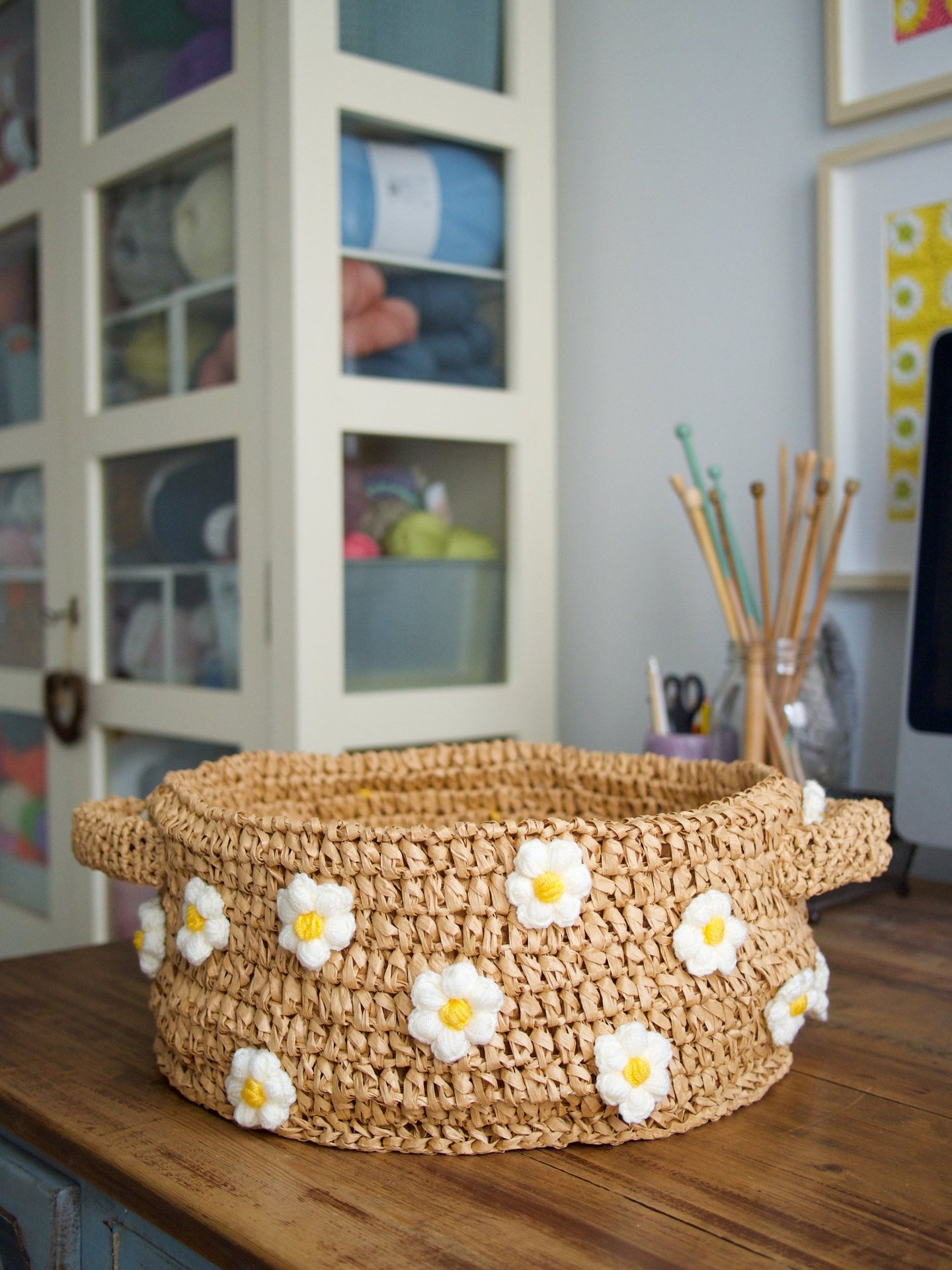 patron crochet cesta rafia