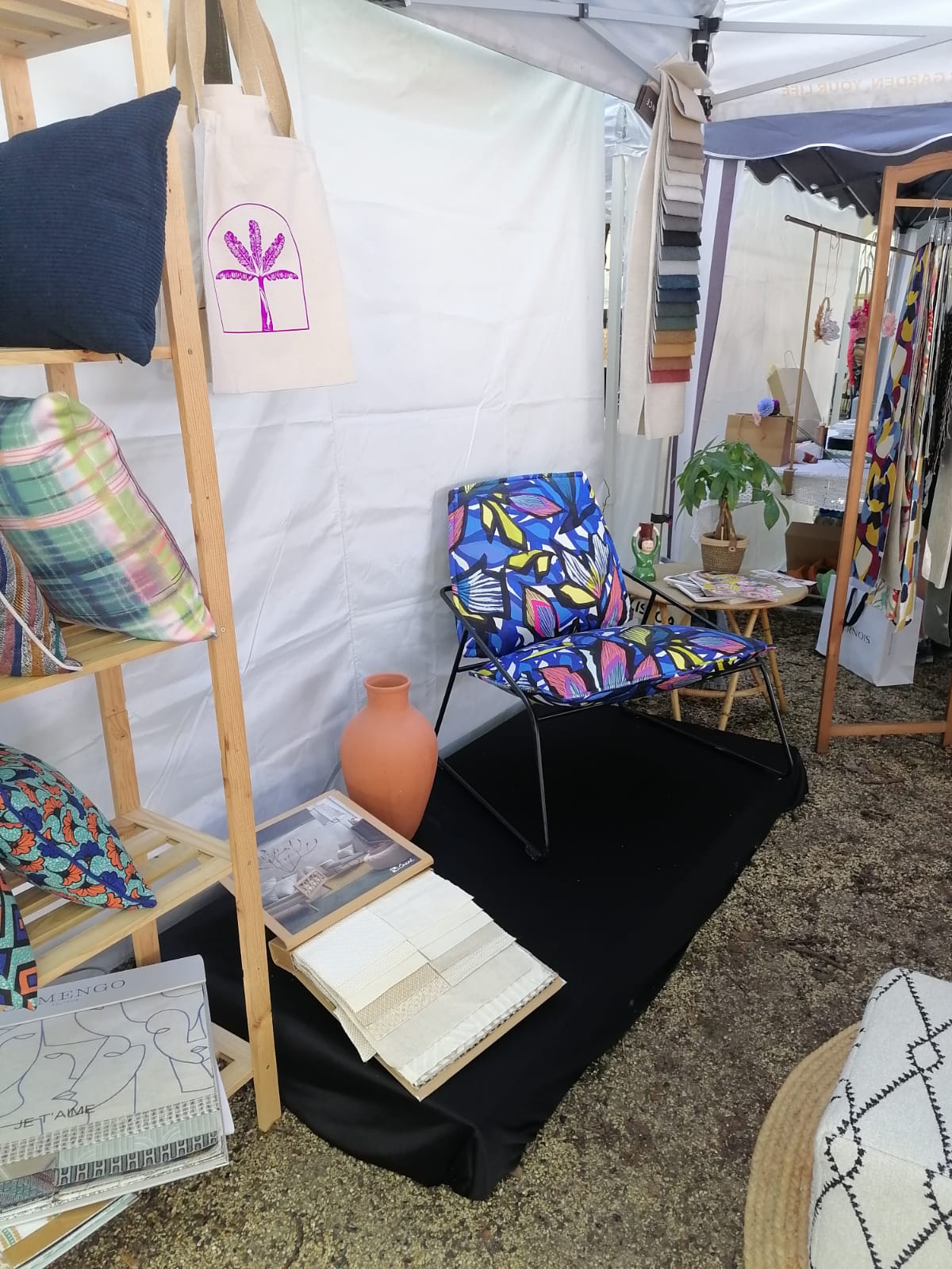 chaise confort bleu tropical