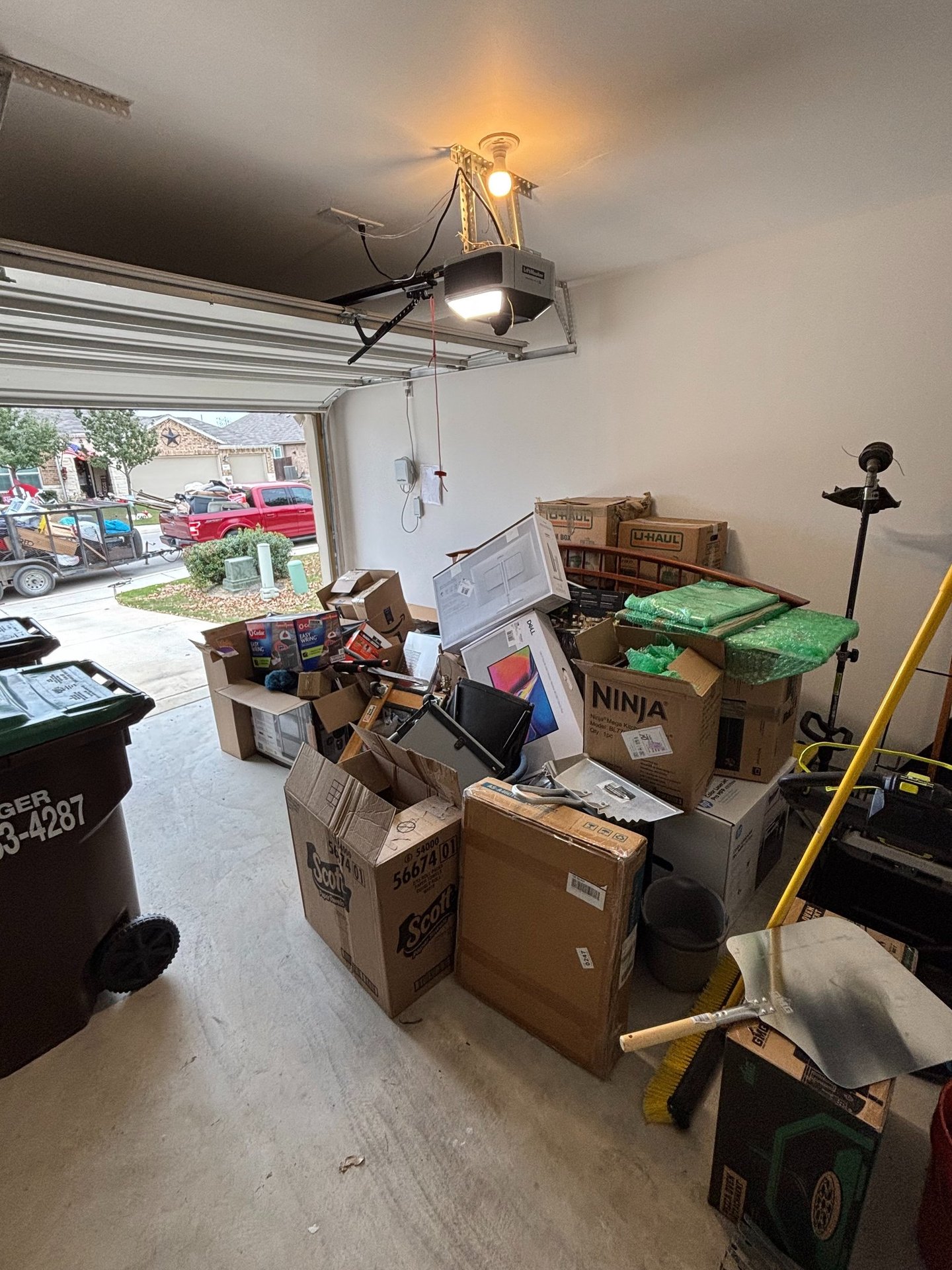 Garage full of junk in need of Razorbill Junk Removal