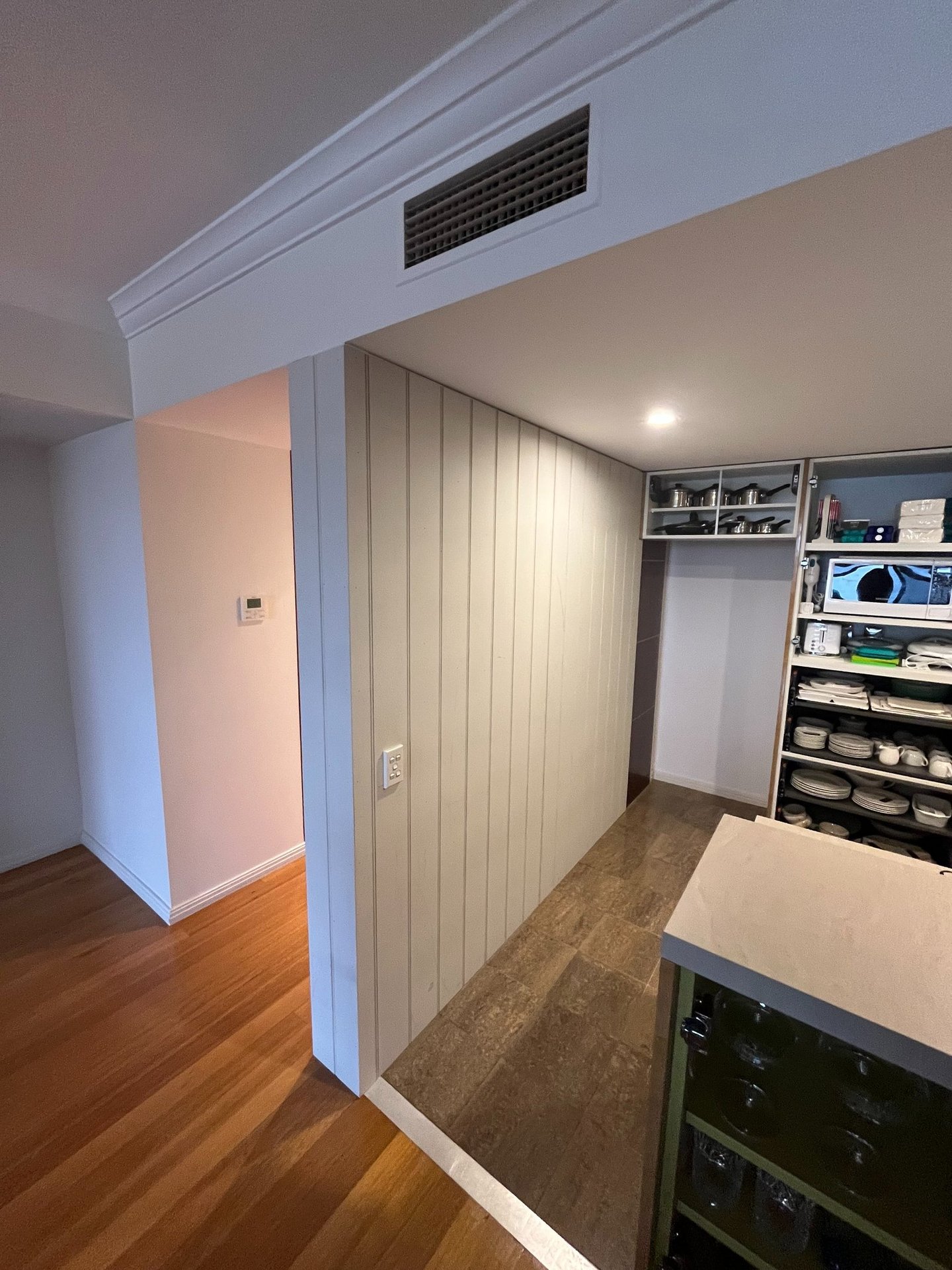 Custom interior wall panelling and carpentry renovation in Sydney home