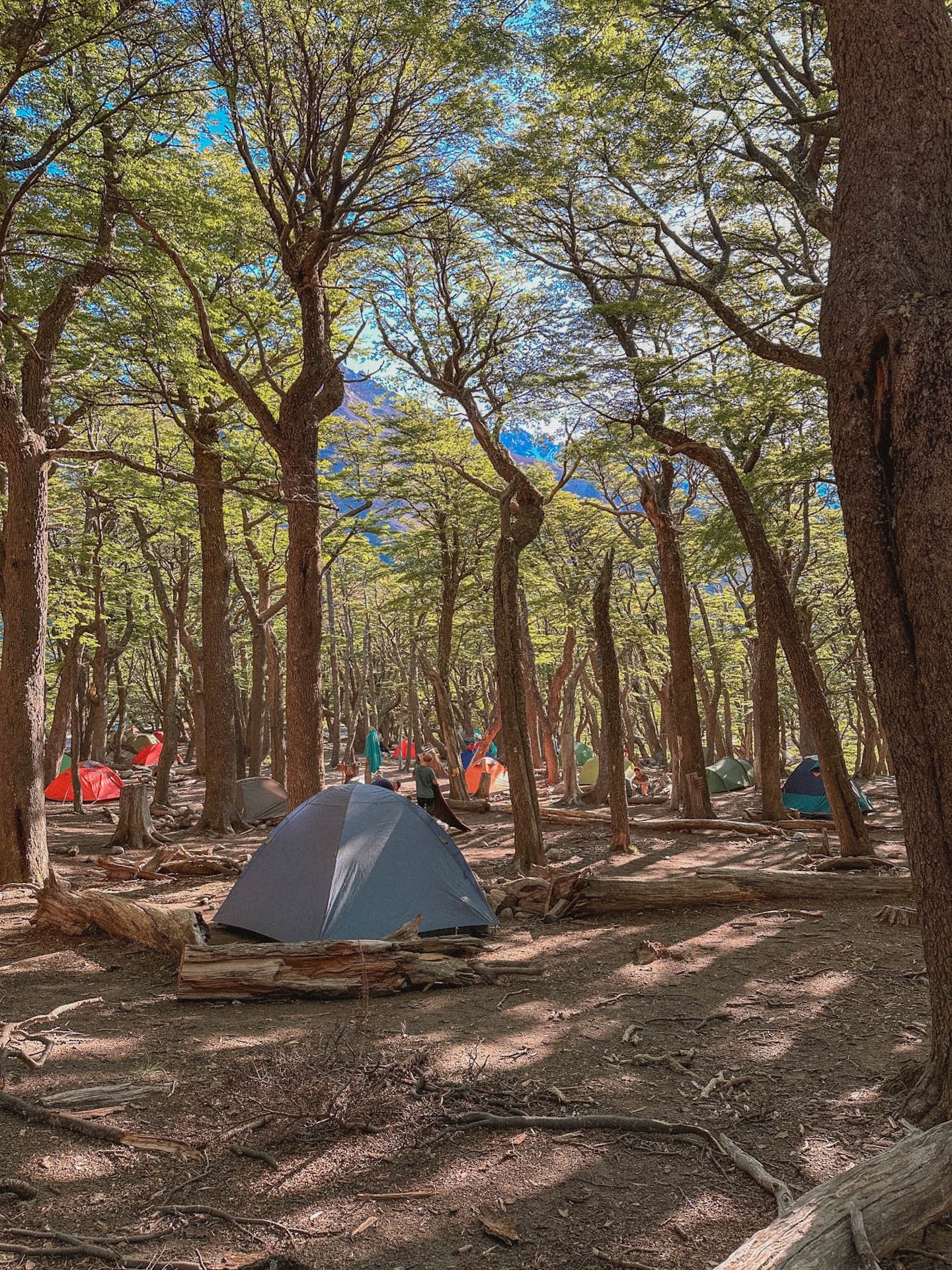 Campsite next to Fitz Roy in Patagonia, Argentina, South America
