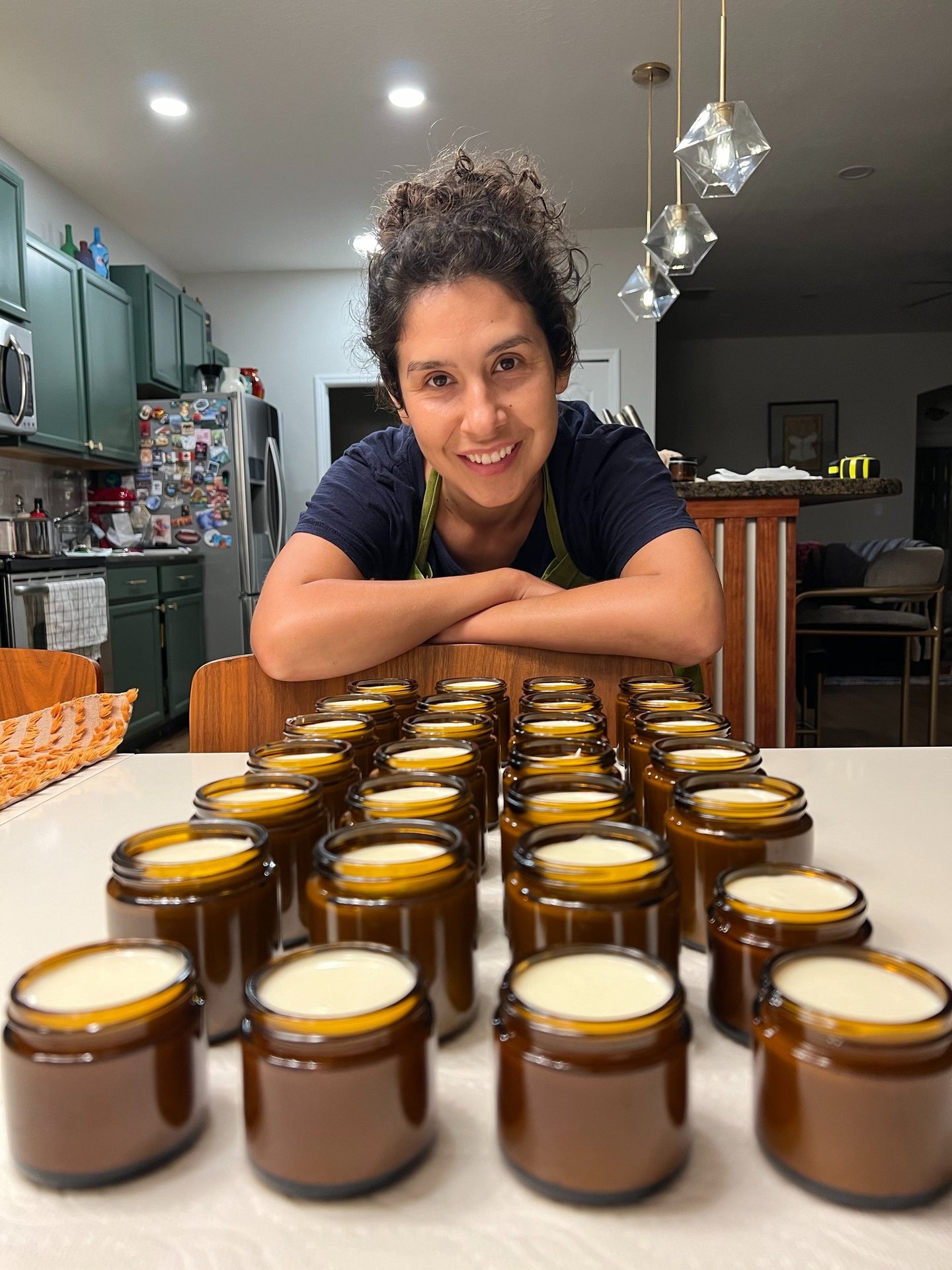 Handcrafted whipped tallow cream in amber glass jars by Vacaluna, natural grass-fed skincare made in small batches.