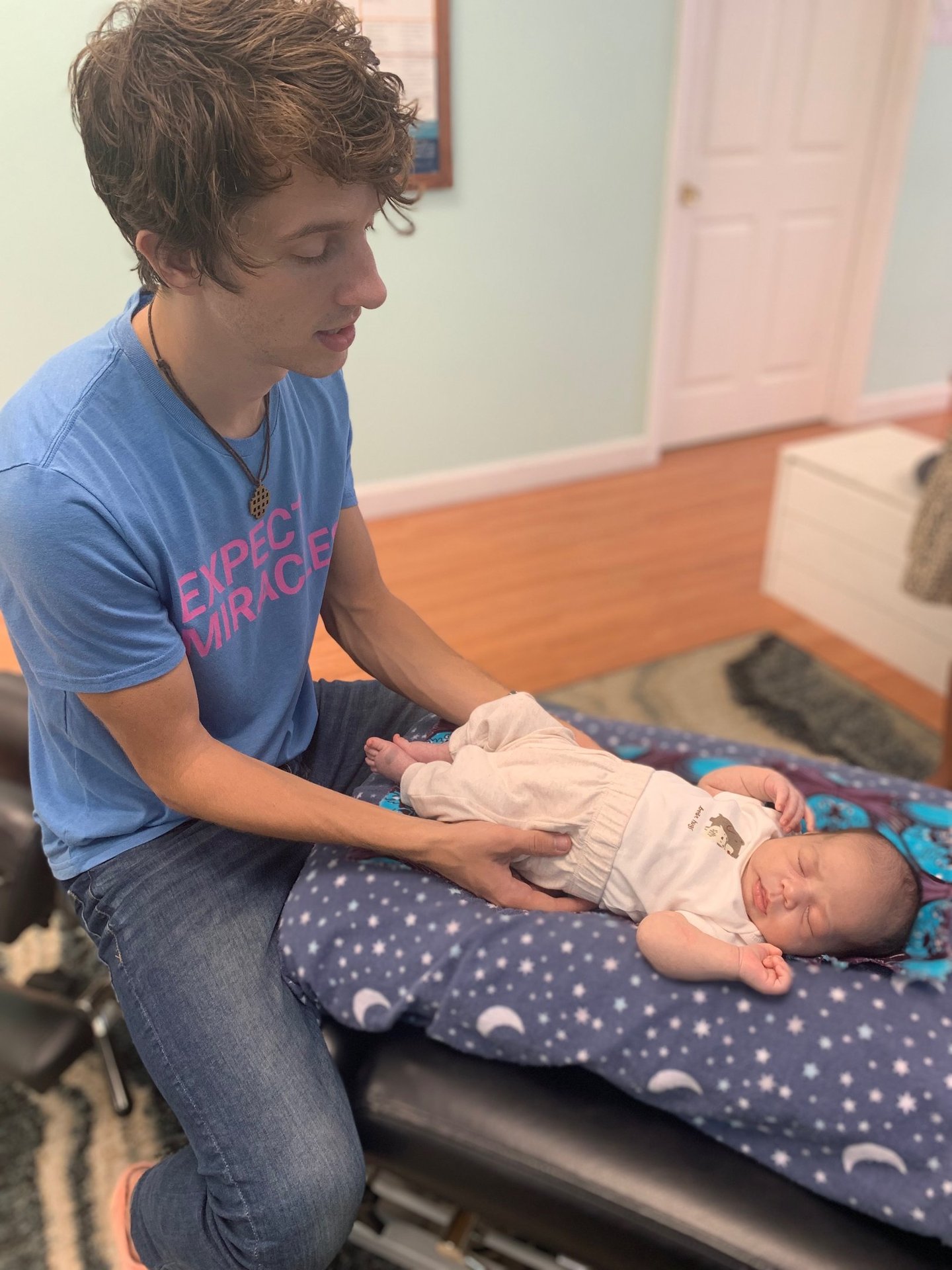 Safe, gentle chiropractic adjustment for newborns in Franklin, TN to ease colic, gas, and fussiness.