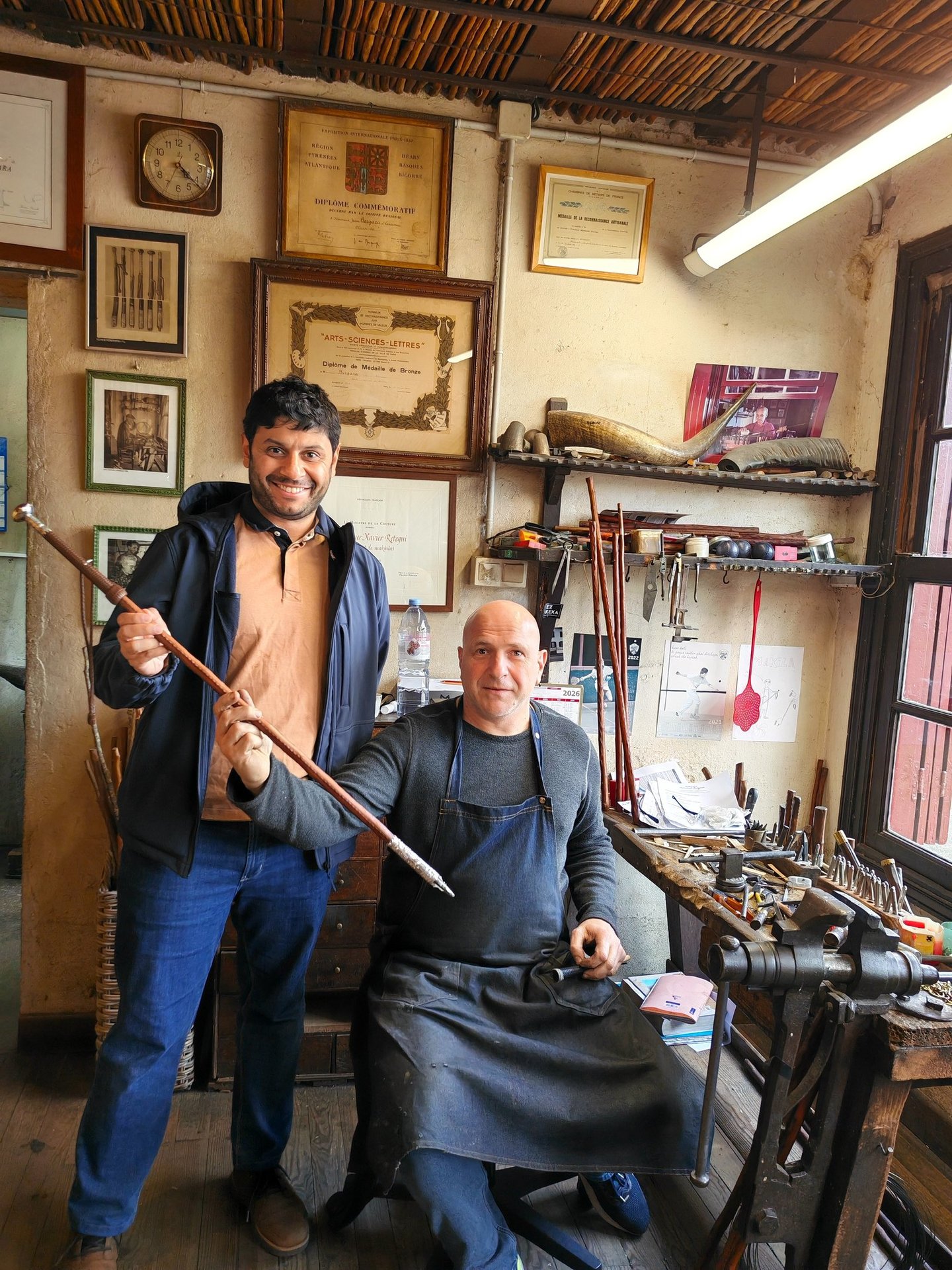 Azahar Spain team vetting traditional Makhila artisans in French Basque Country for GCC guests