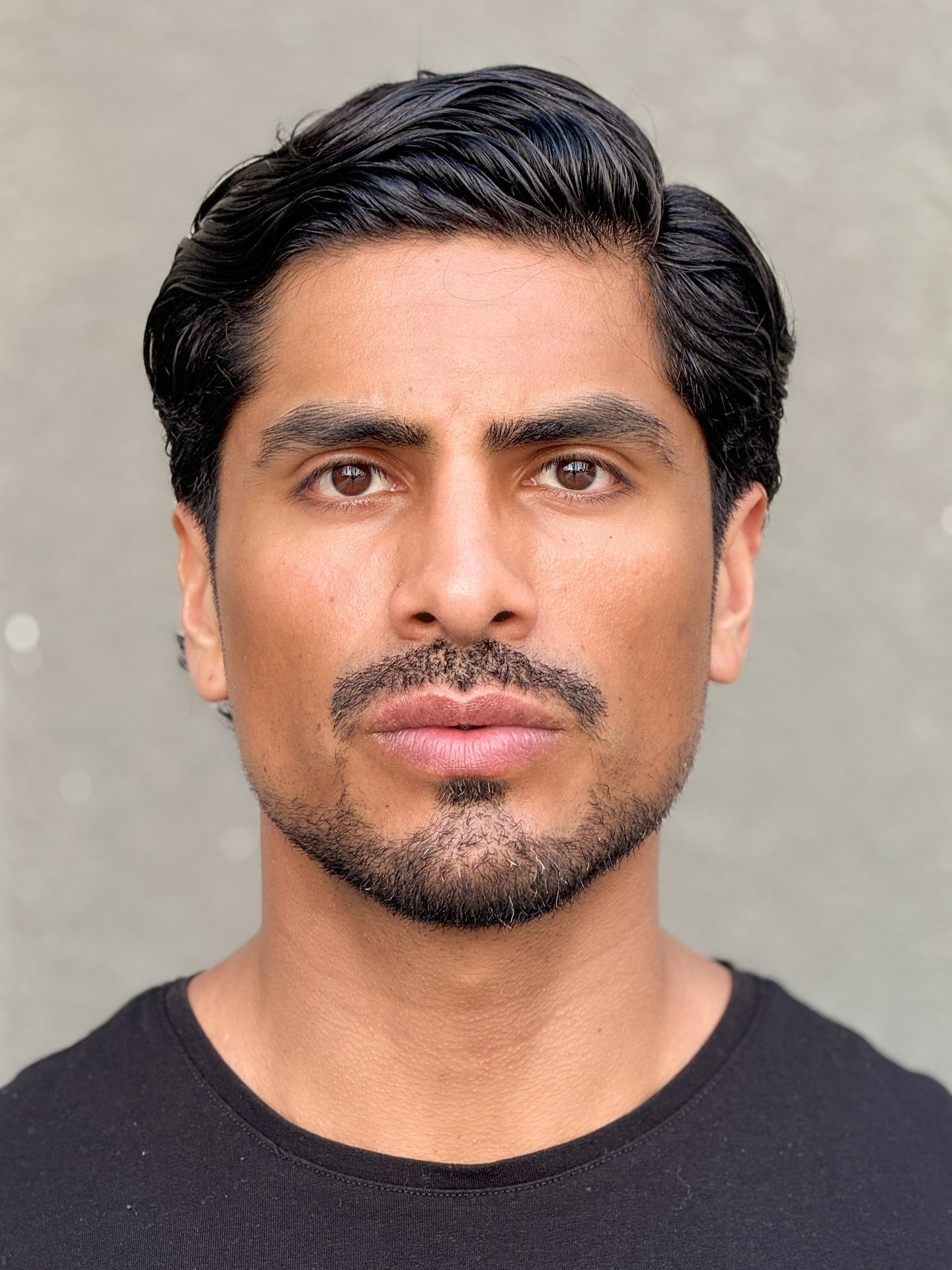 Dany Peña male model polaroid close up portrait in Dubai