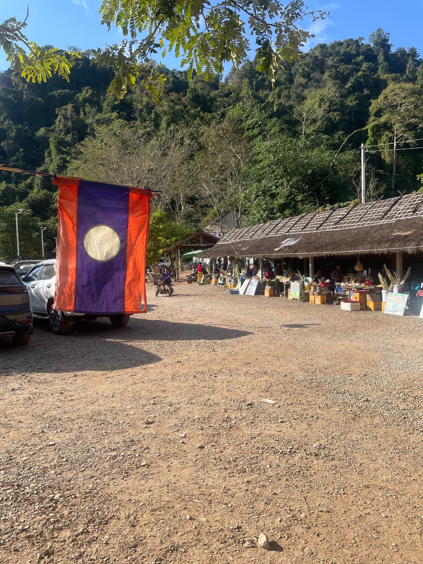 flaga Laosu na drodze