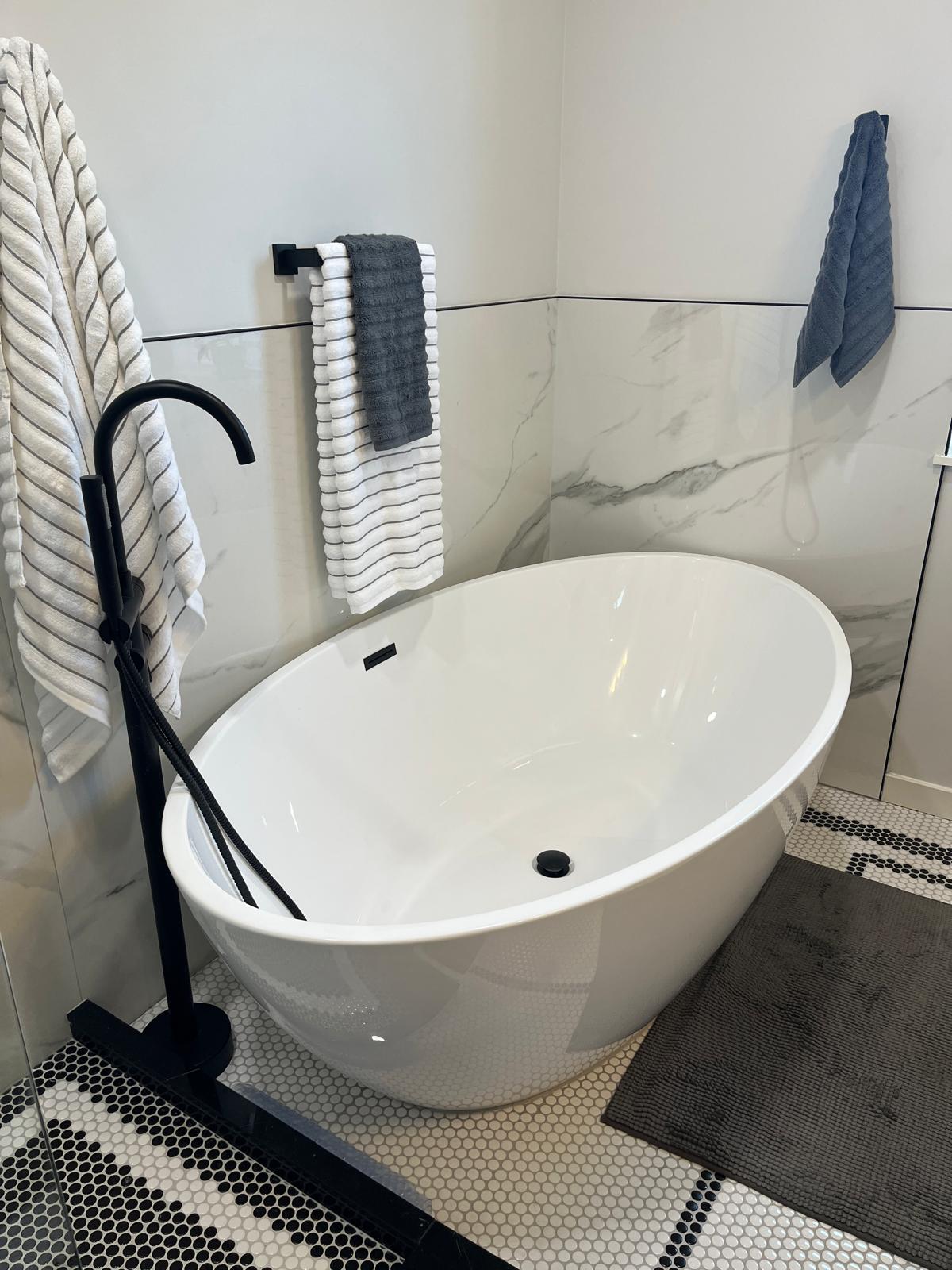 Interior of renovated bathroom