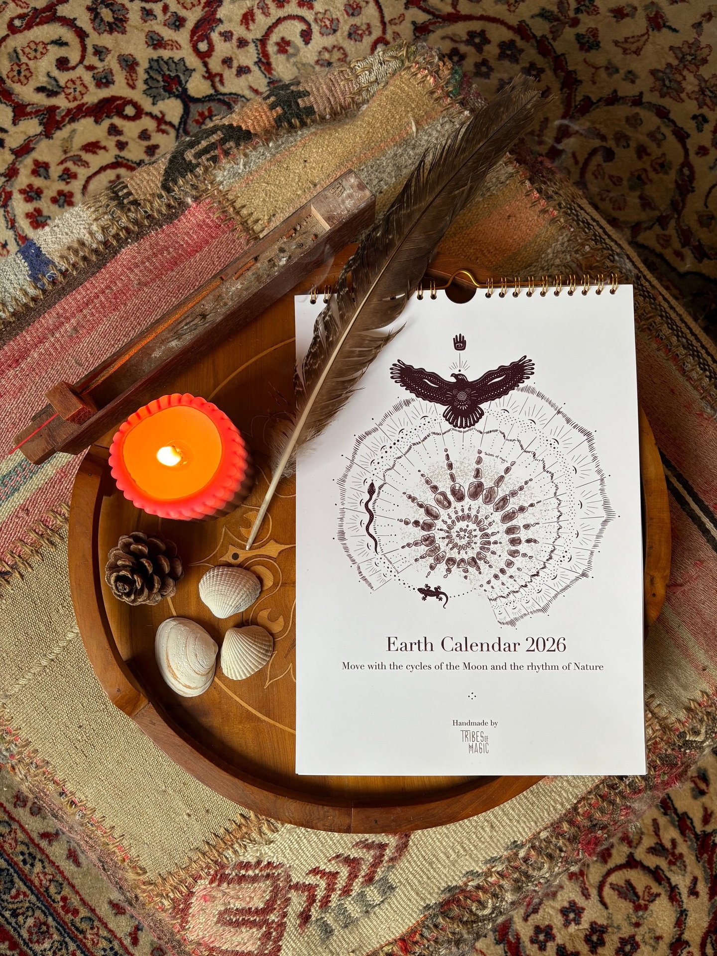handmade art calendar 2026 earth ritual moon cycle nature rhythm