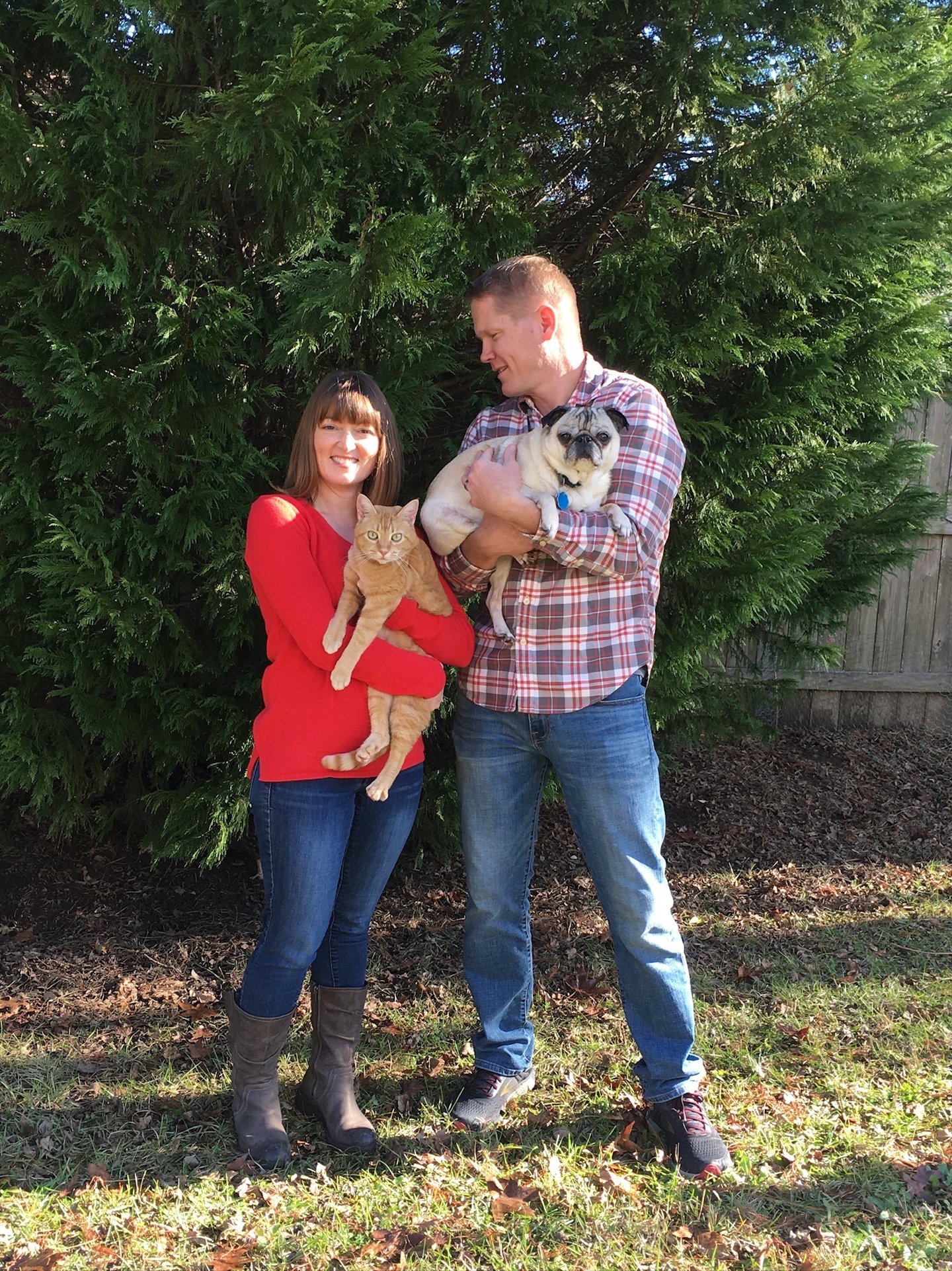 family photo with beloved pets