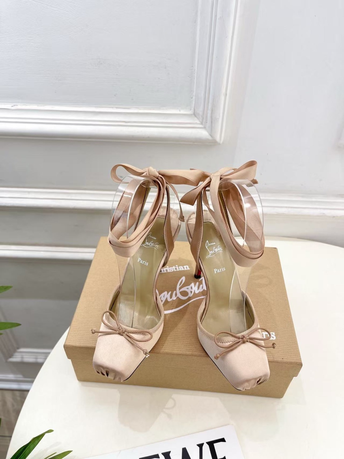 christian louboutin pink ballet heels