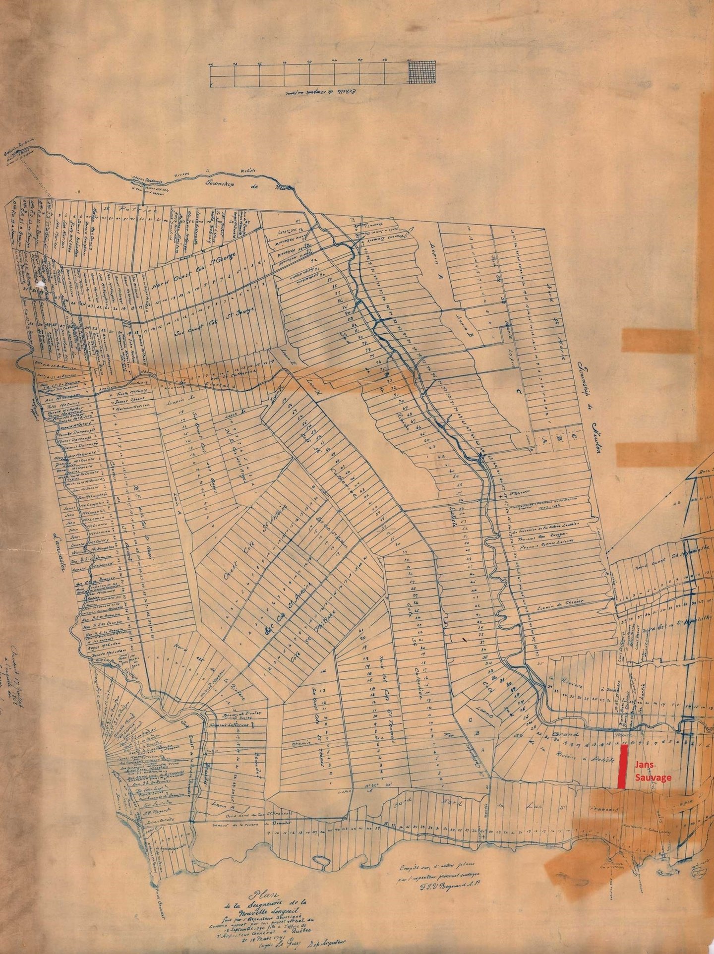 Map of Nouvelle Longueuil 1791