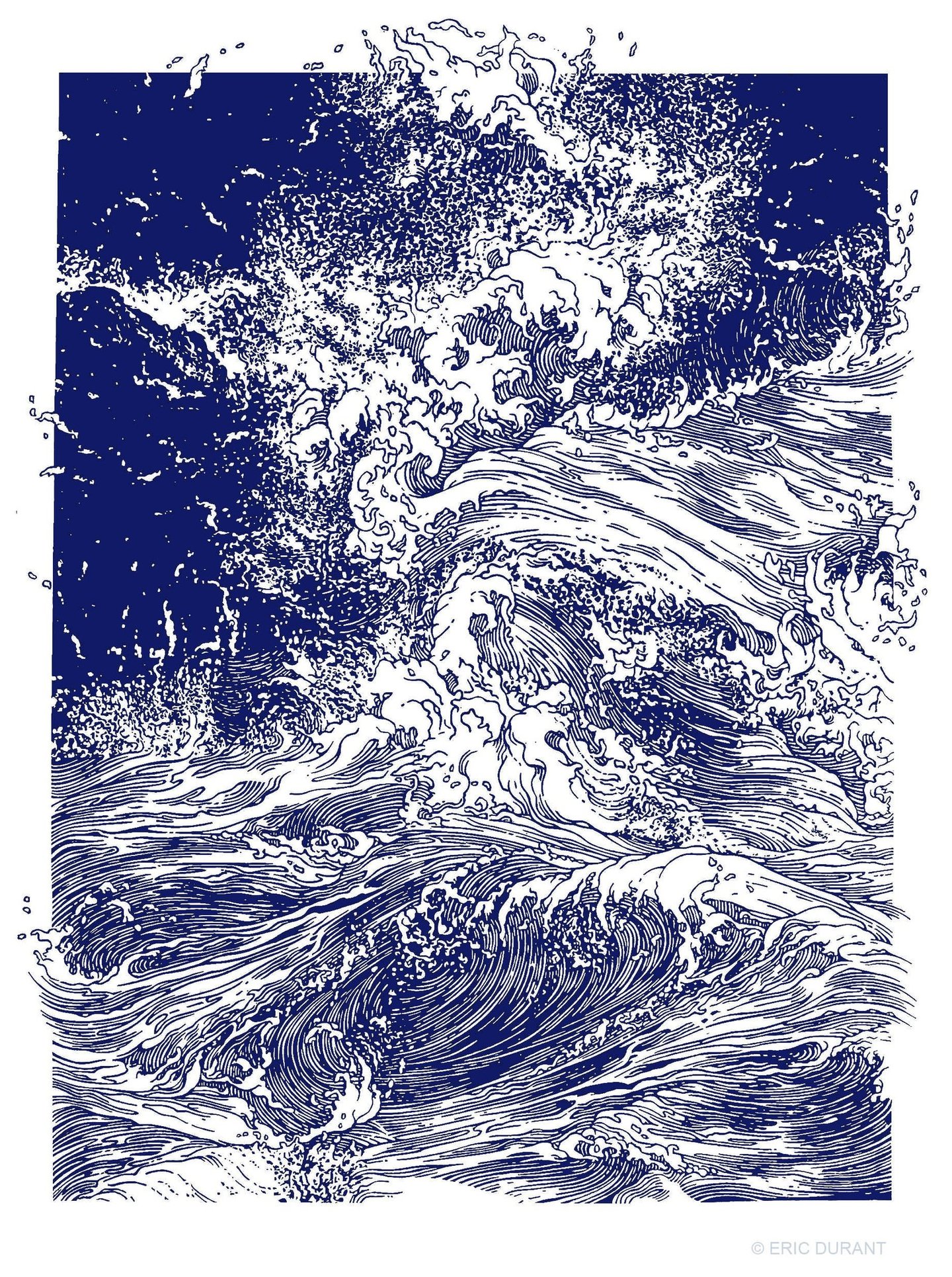 Linogravure sur papier 48 × 64 cm - © Eric Durant