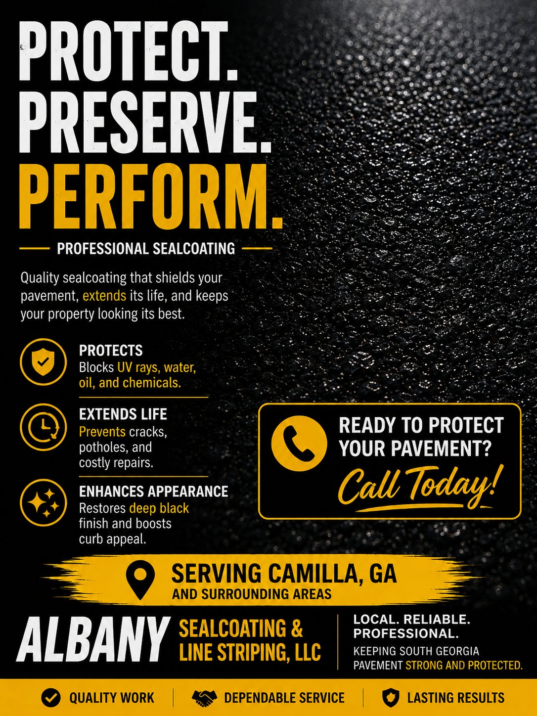 Protect Your Pavement with Professional Sealcoating in Camilla, Georgia