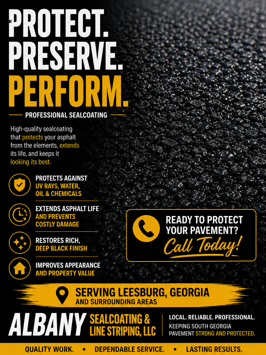 Sealcoating Services in Leesburg, Georgia - Albany Sealcoating & Line Striping LLC