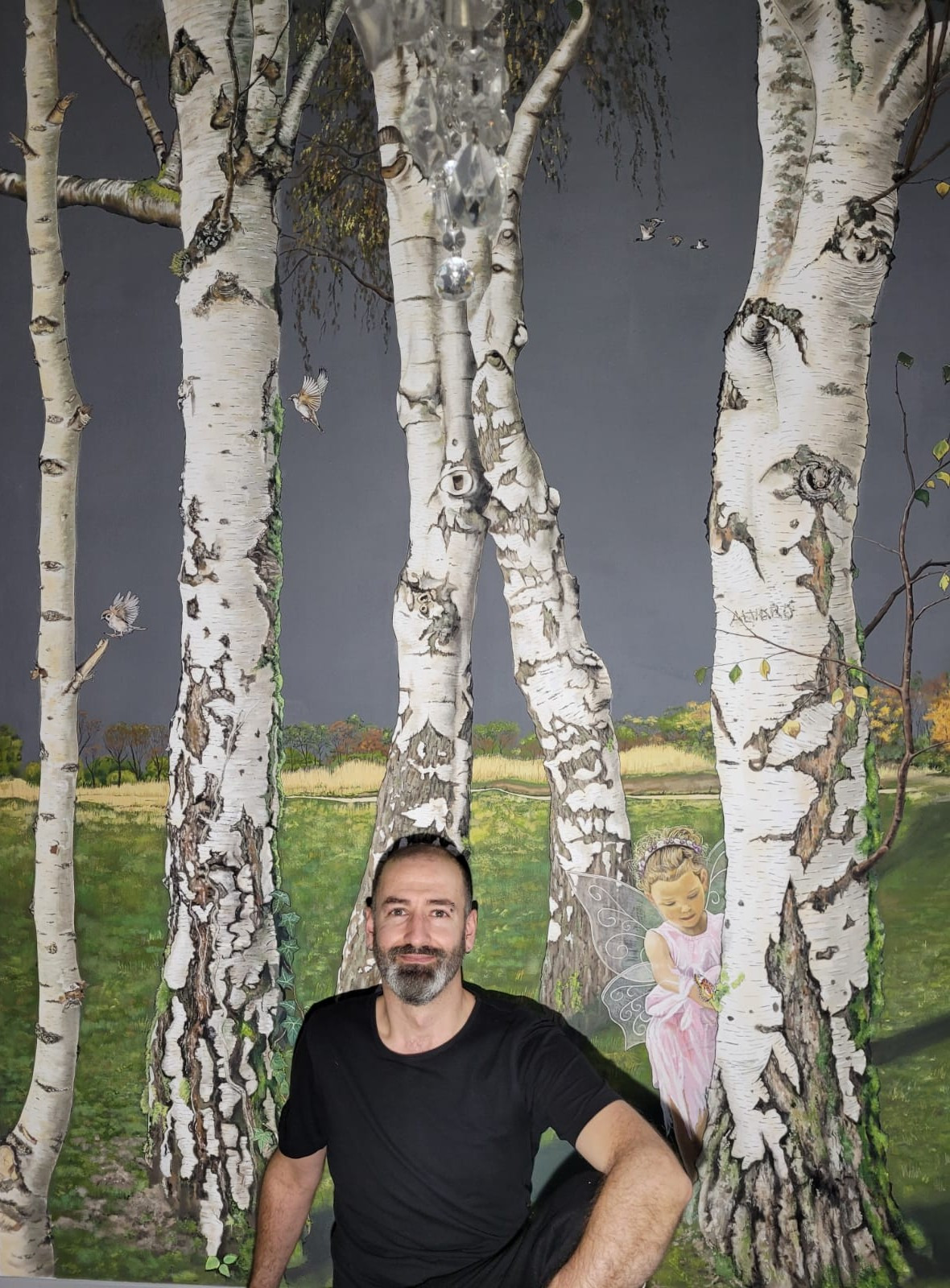 Álvaro Fernández Sáez Wandmalerei Birkenwald