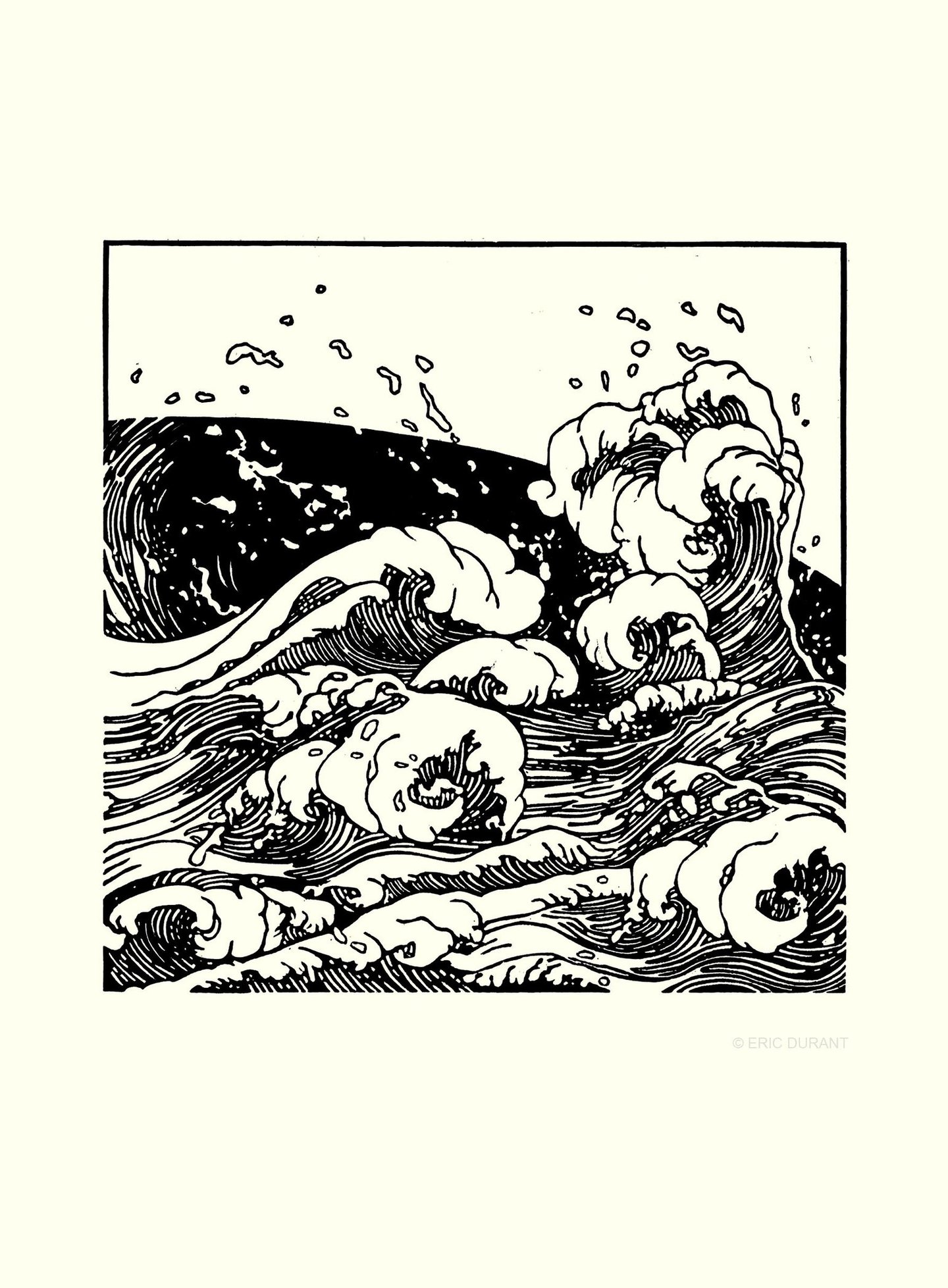 Linogravure sur papier 30  × 42 cm - © Eric Durant